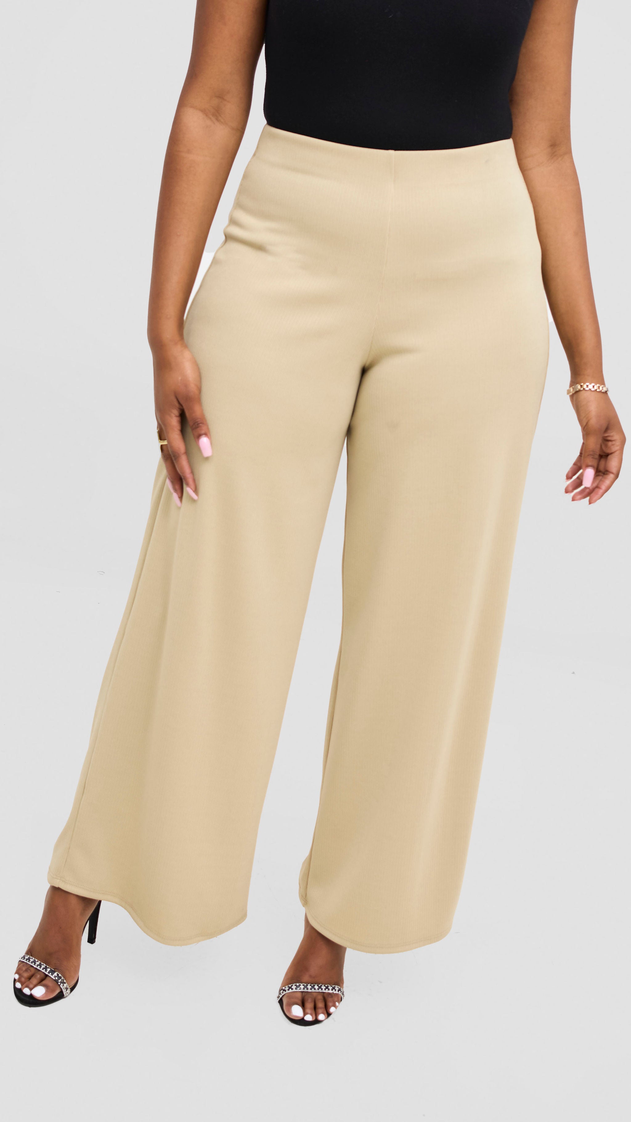 Vivo Chela Wide Leg Pants - Light Taupe