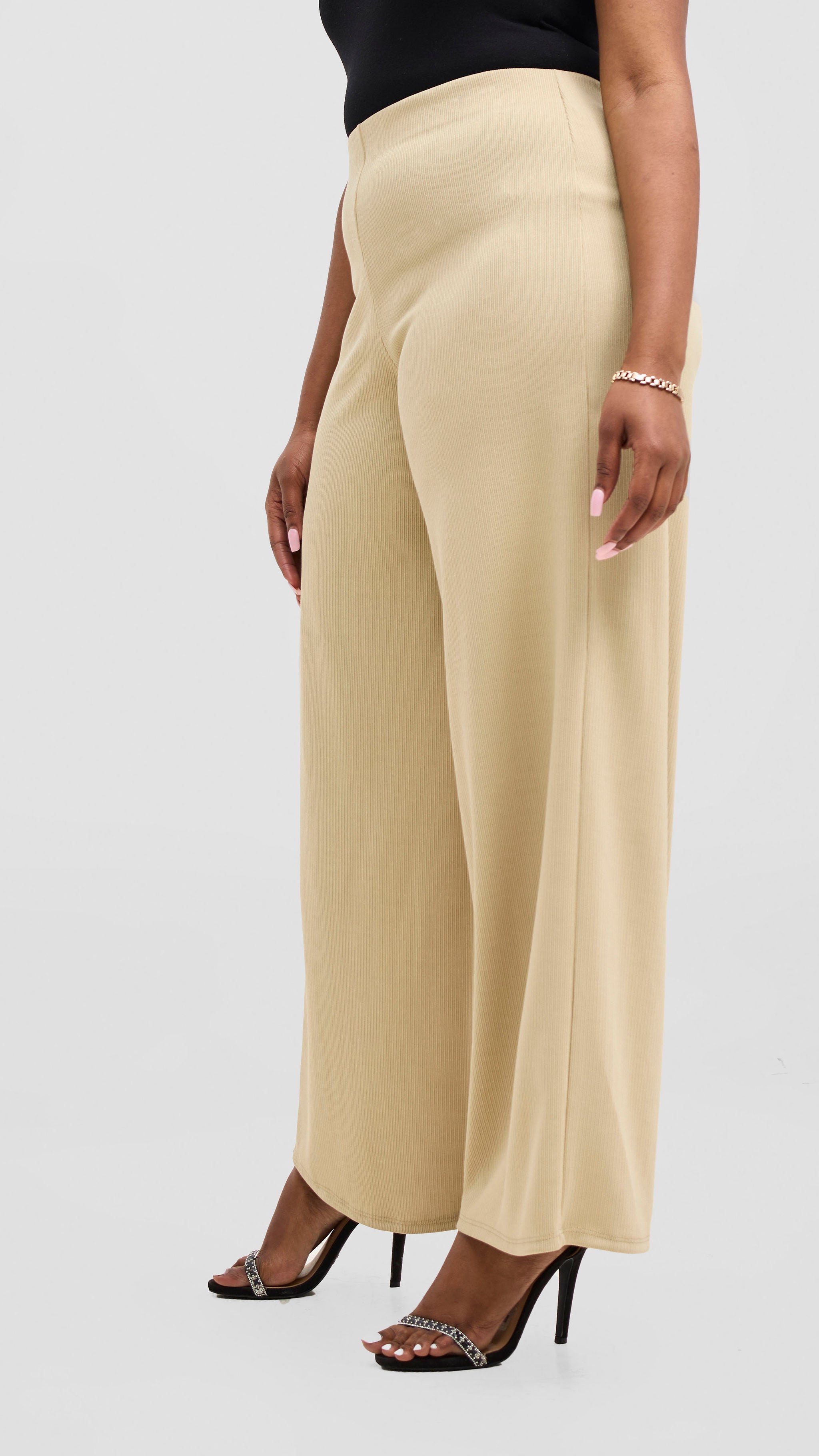 Vivo Chela Wide Leg Pants - Light Taupe