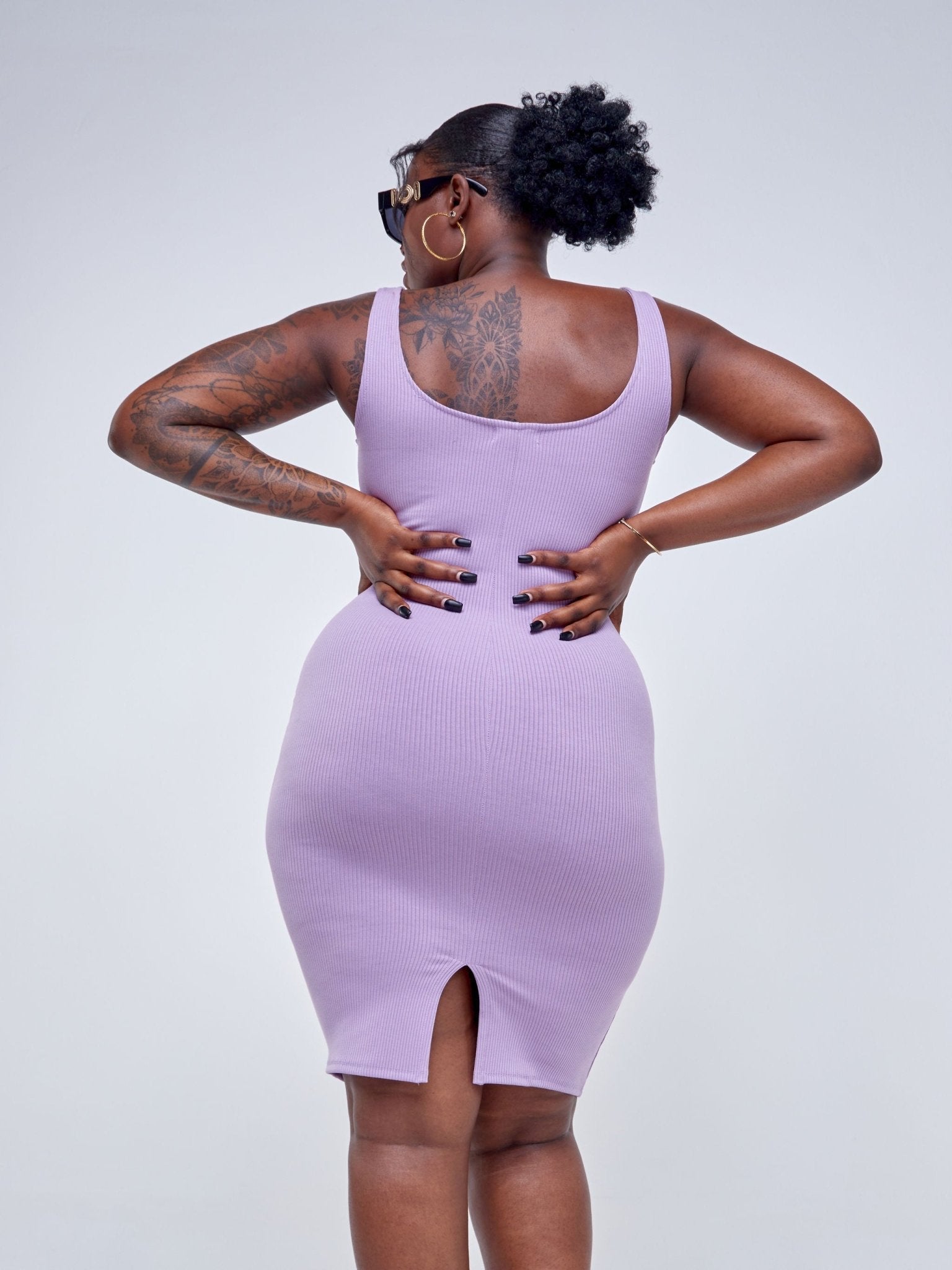 Popular 21 Pattern Spaghetti Strap Mini Dress - Lavender Herb - Shopzetu