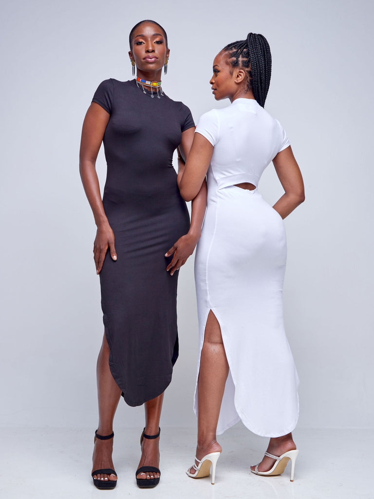 Popular 21 Asymmetrical Short-Sleeved Dress - White - Shopzetu