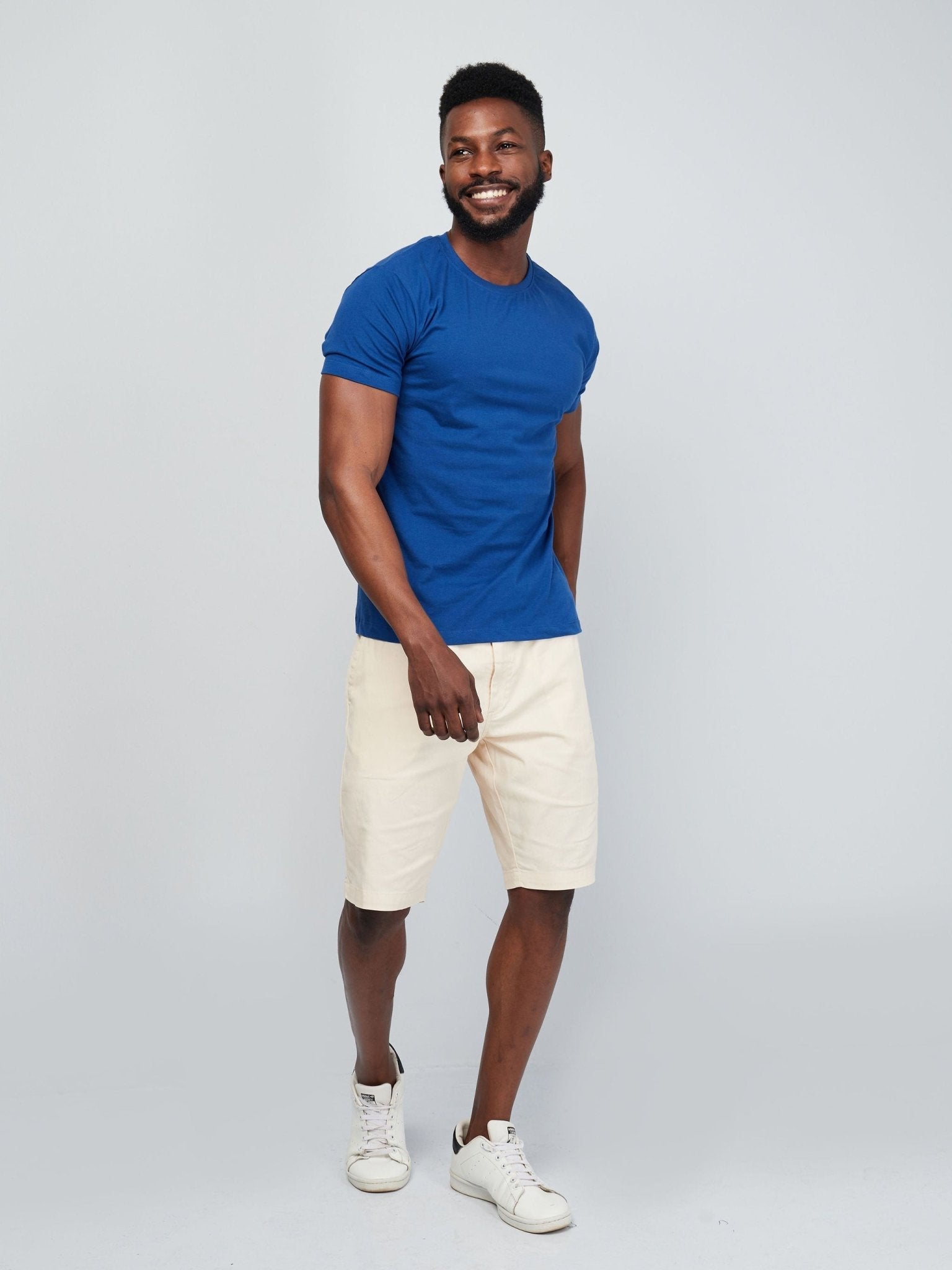 King's Collection Unisex Round Neck T-shirt - Sea Blue - Shopzetu
