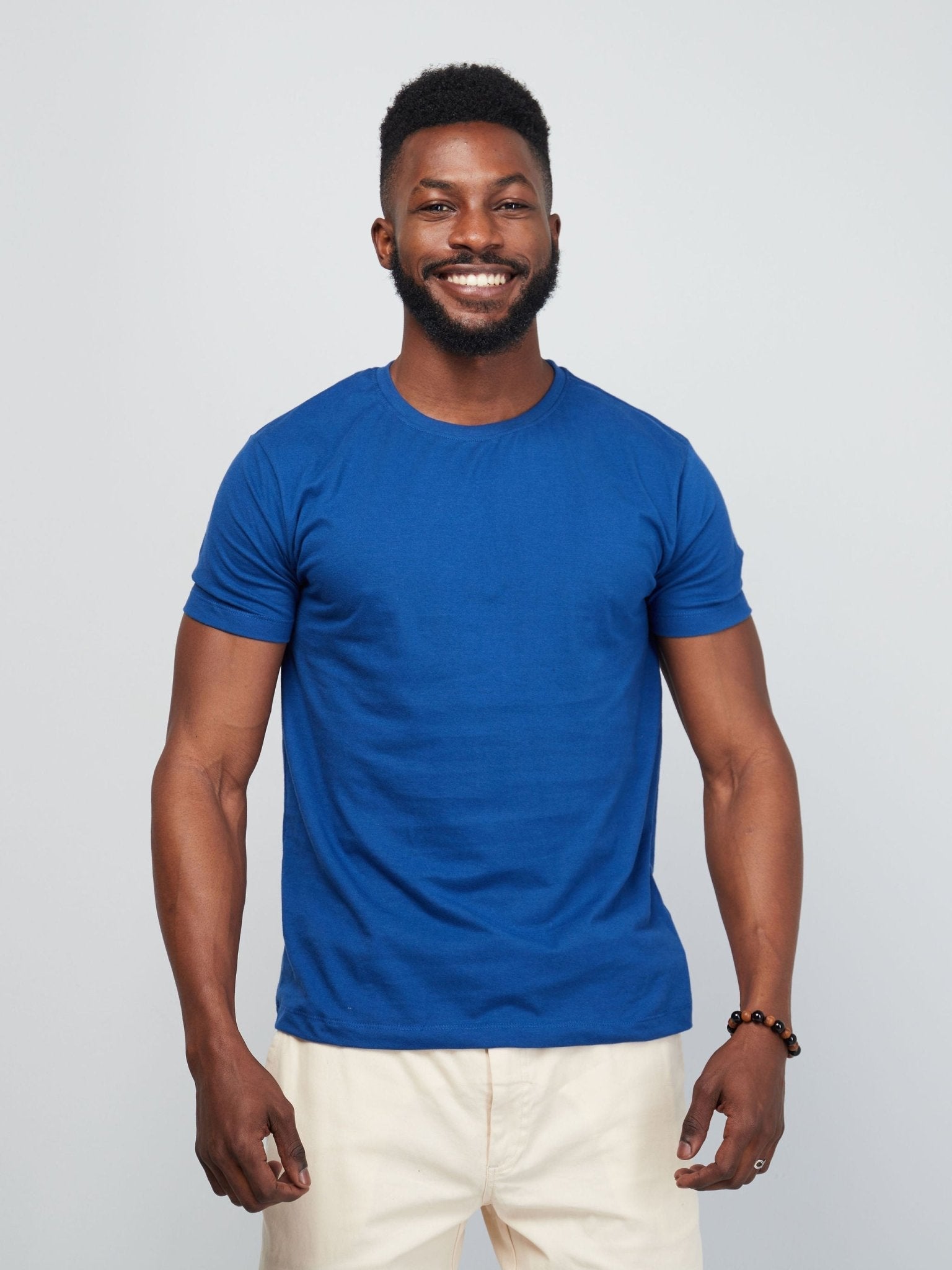 King's Collection Unisex Round Neck T-shirt - Sea Blue - Shopzetu