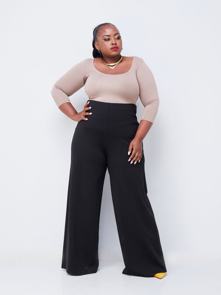 Vivo Upe Wide Leg Pants - Black - Shopzetu