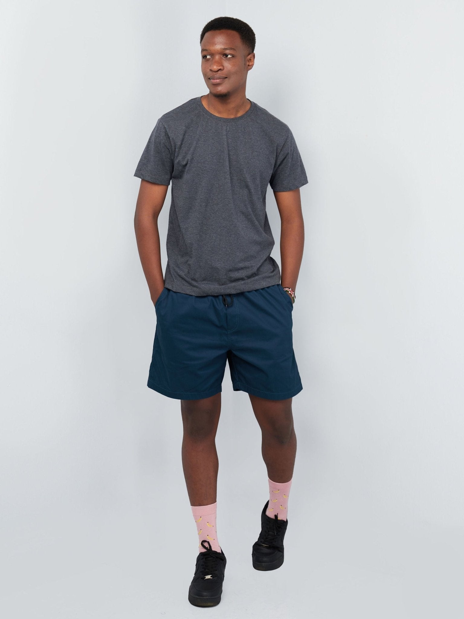 King's Collection Unisex Round Neck T-shirt - Dark Grey - Shopzetu