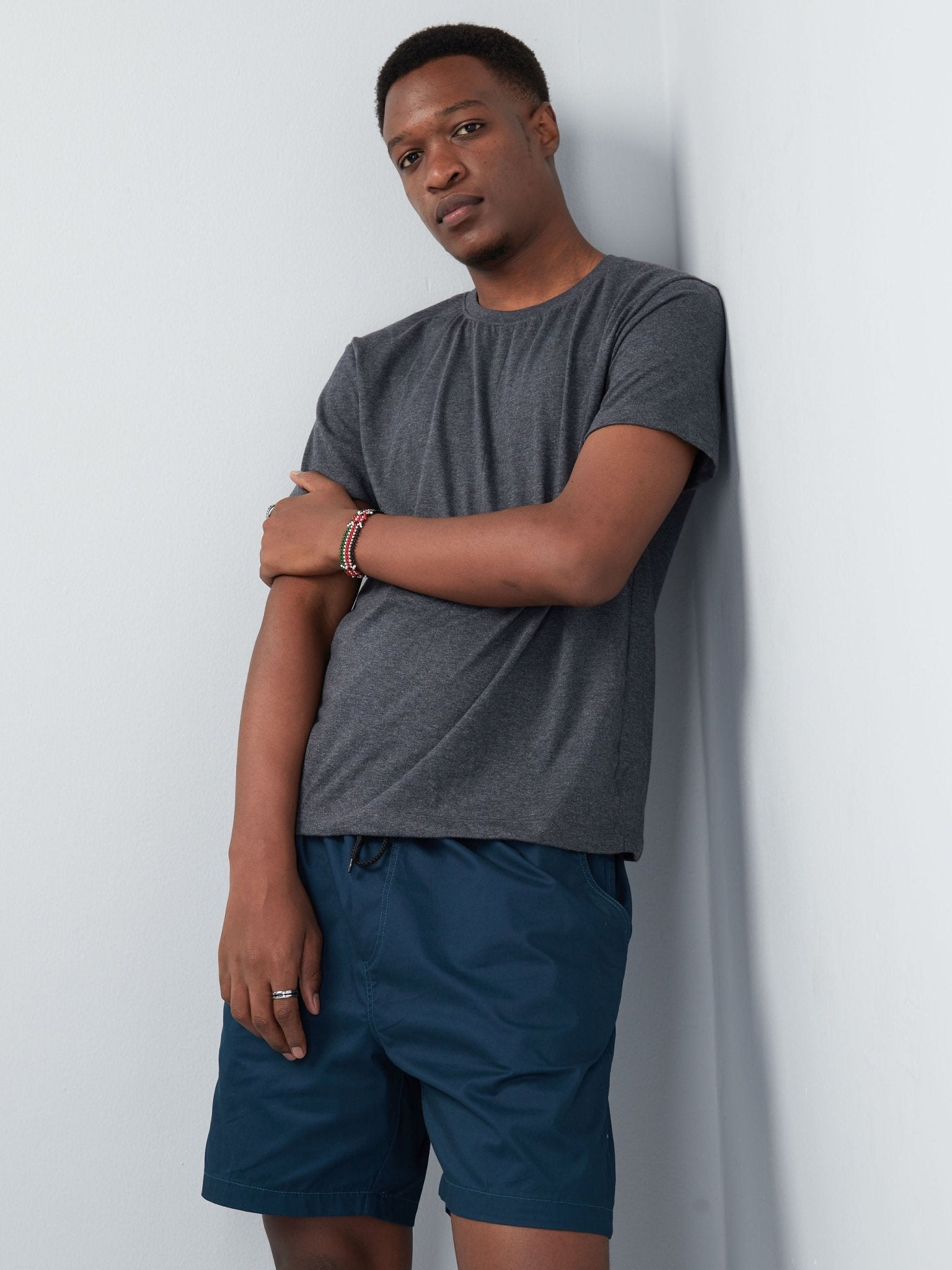 King's Collection Unisex Round Neck T-shirt - Dark Grey - Shopzetu