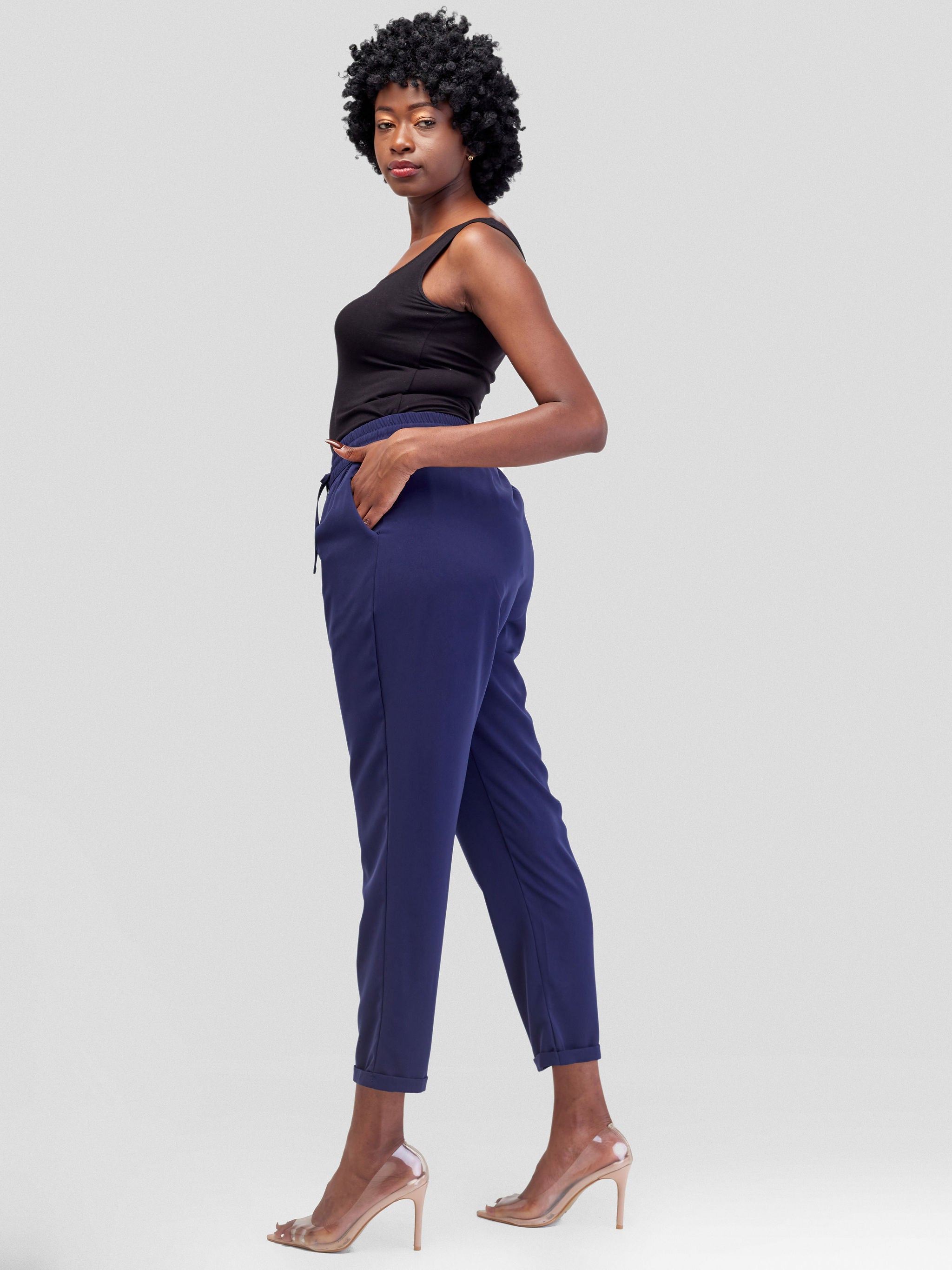 Vivo Ava Tapered Pants - Navy Blue