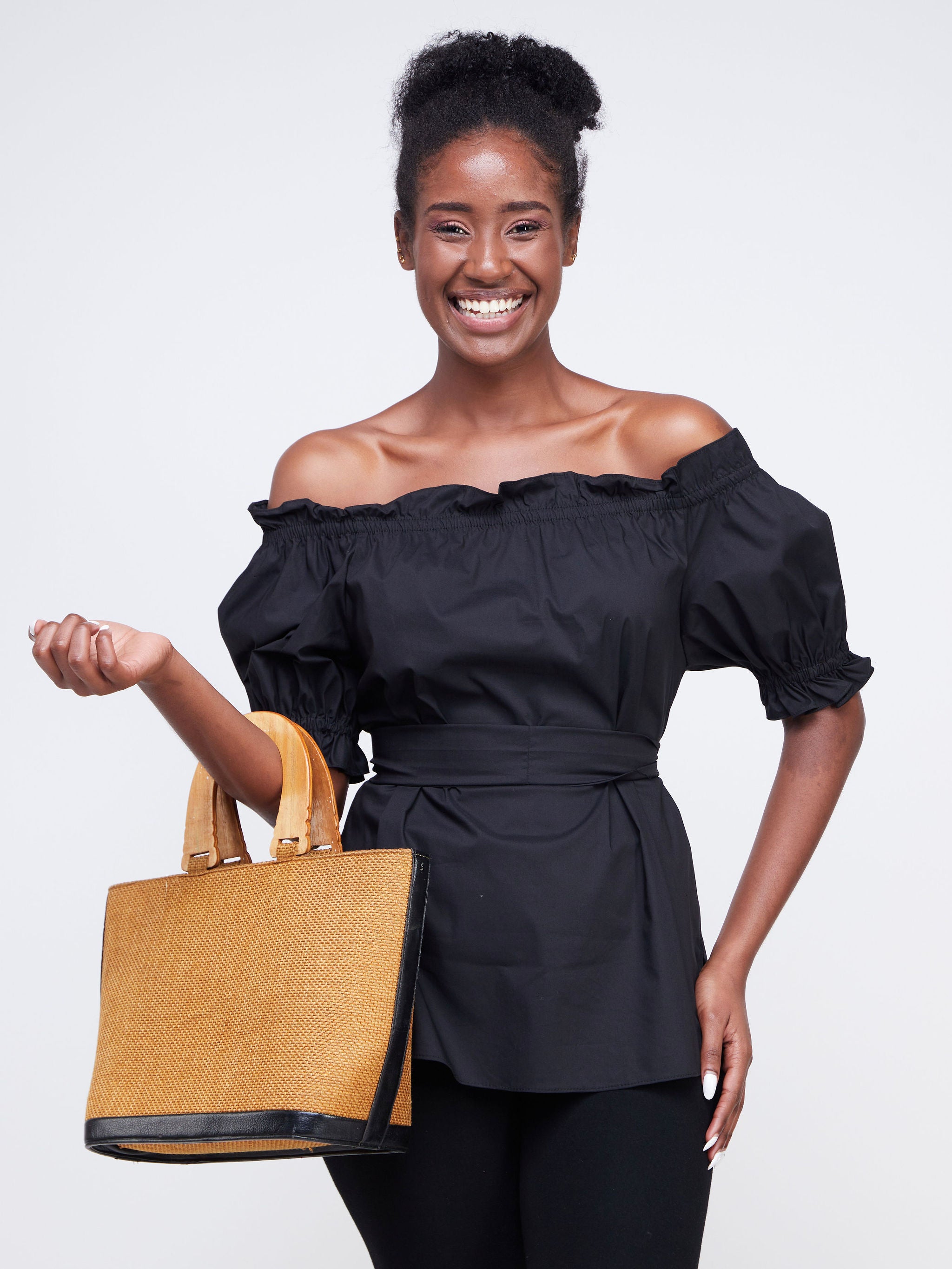 Safari Mali Off Shoulder Ruffle Top - Black