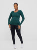 Vivo Basic Long Sleeved Top - Dark Green