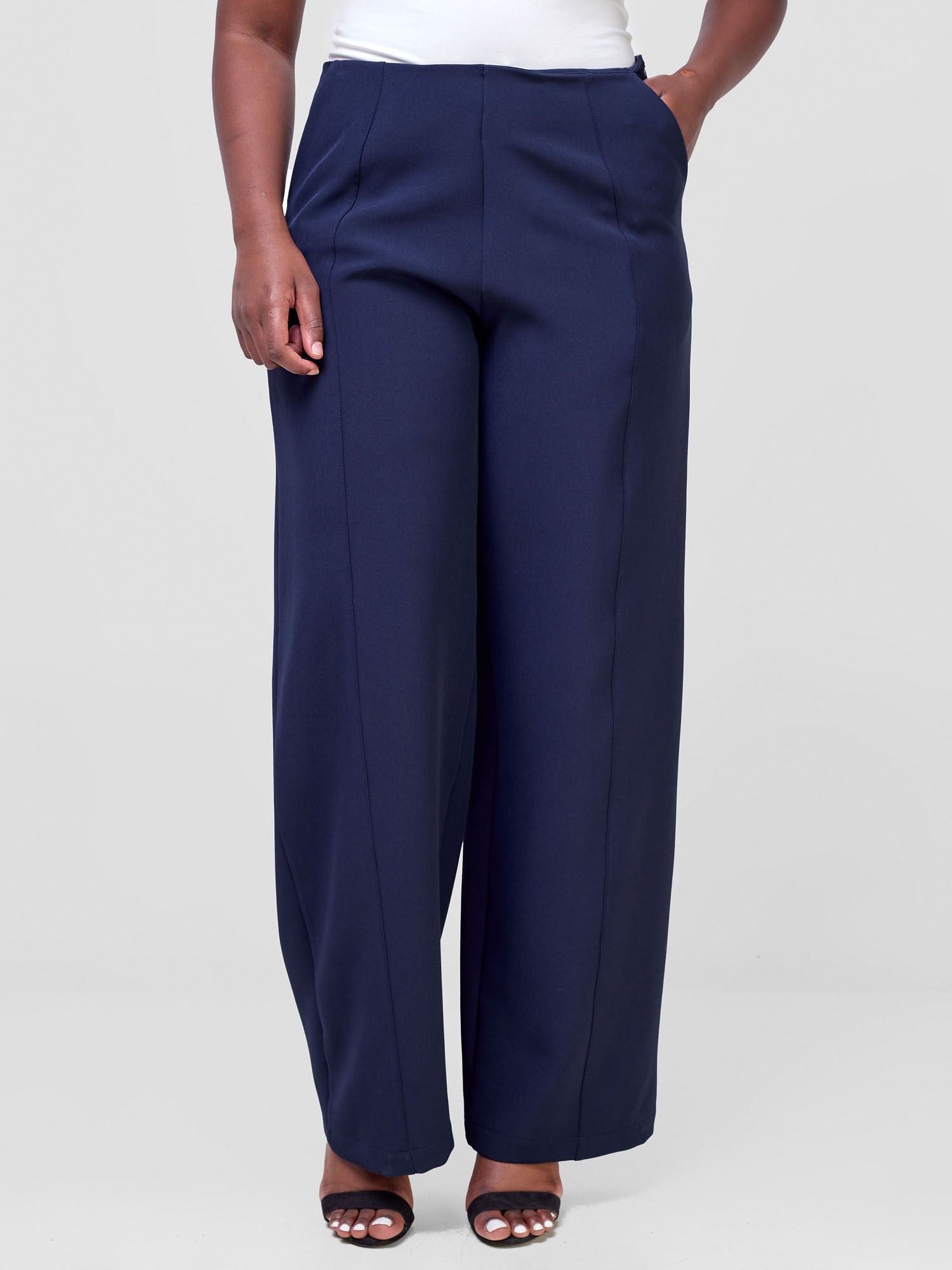 Vivo Saida Straight Leg Pants - Navy Blue