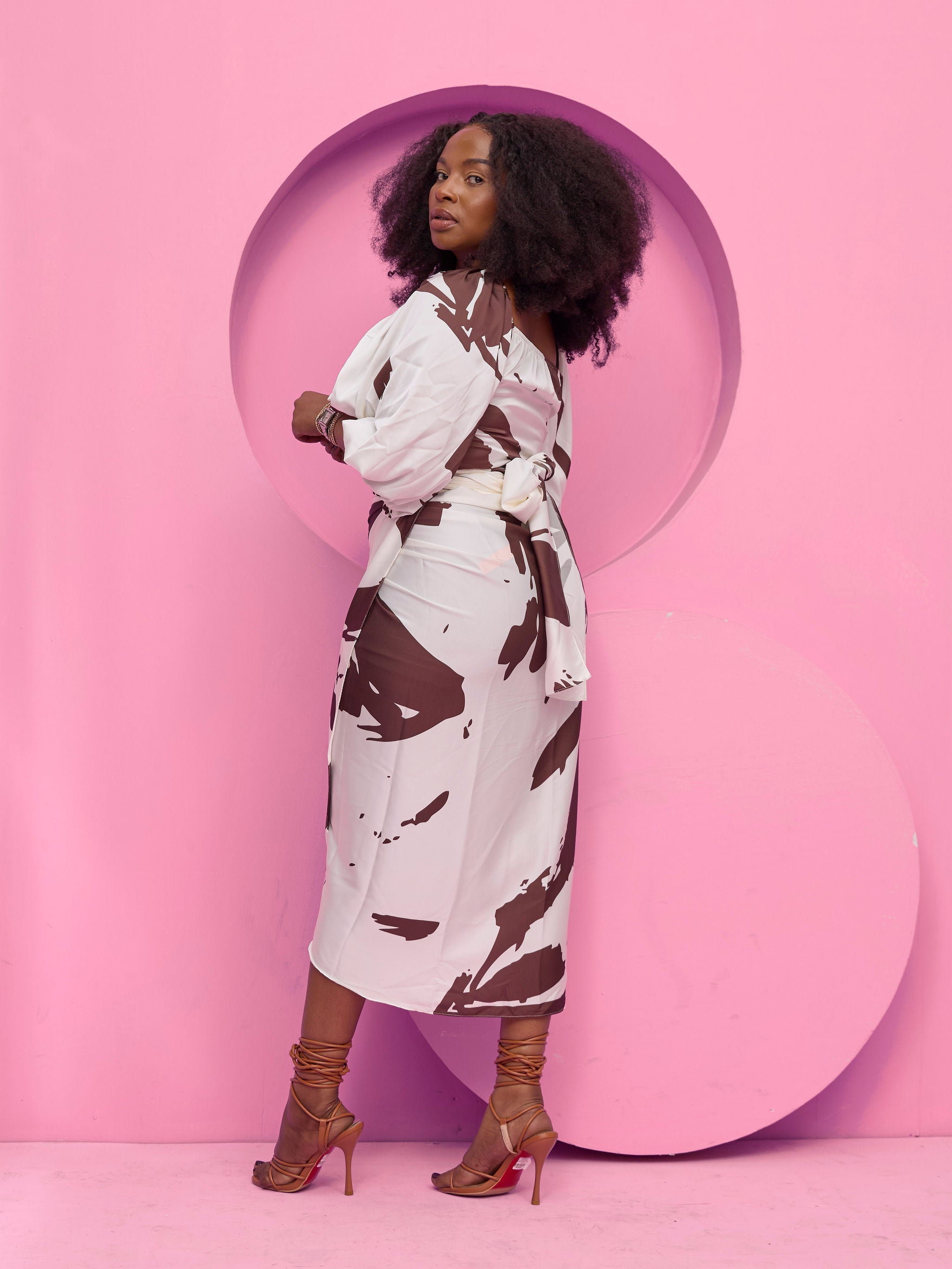 Vivo Beali Sarong Skirt - Cream / Chocolate Lea Print