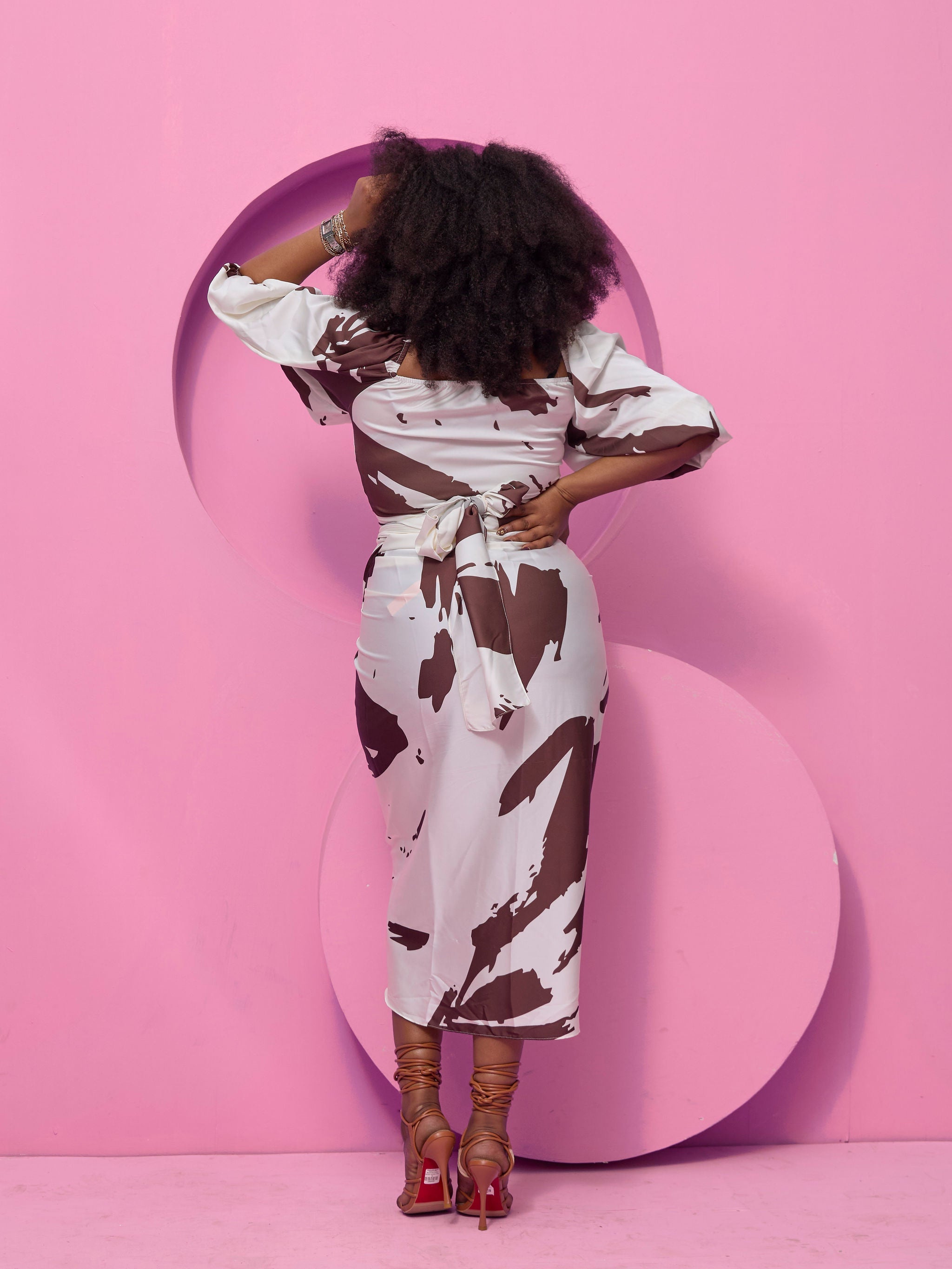 Vivo Beali Sarong Skirt - Cream / Chocolate Lea Print