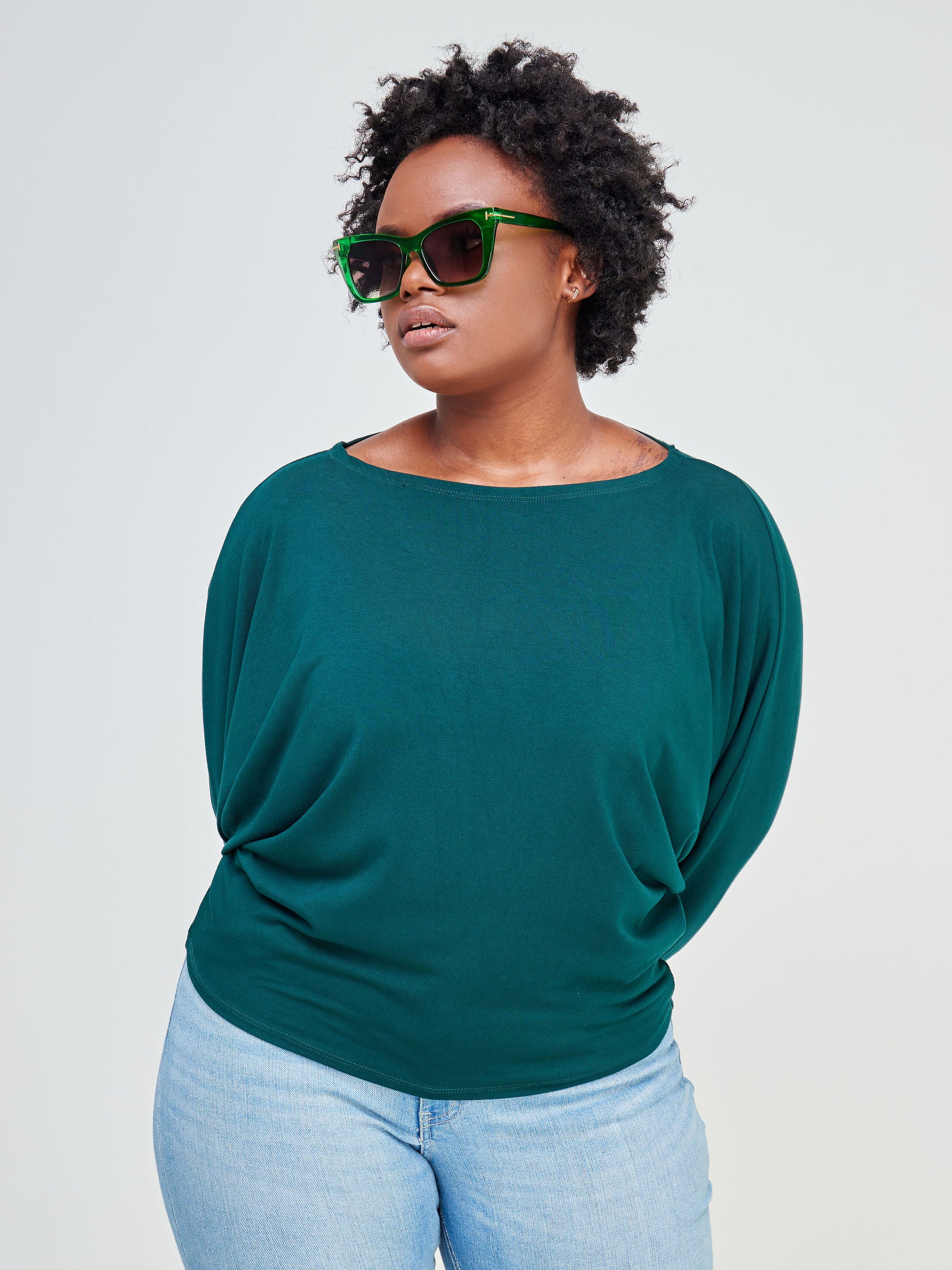 Vivo Bana Batwing Top - Dark Green