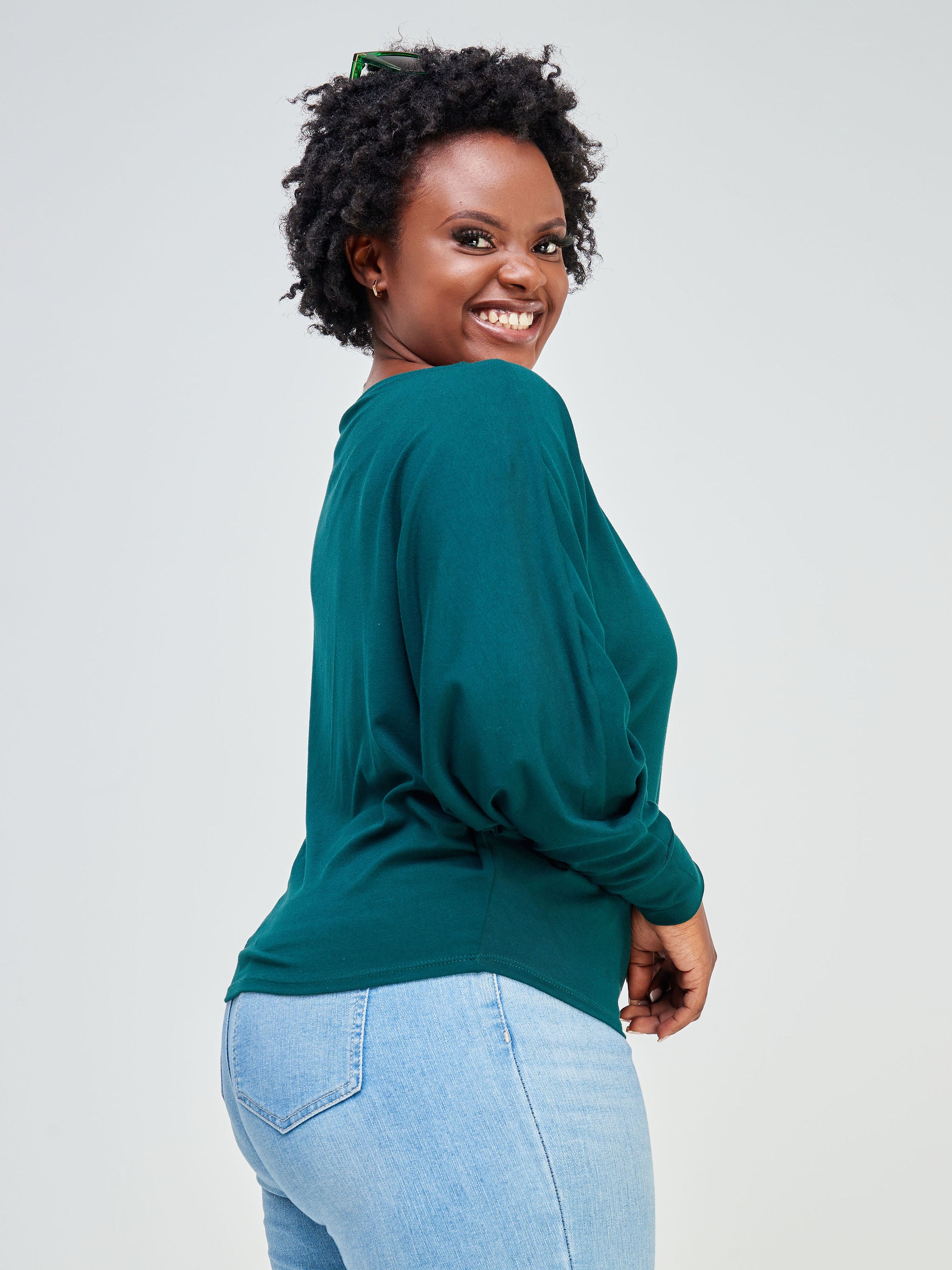 Vivo Bana Batwing Top - Dark Green
