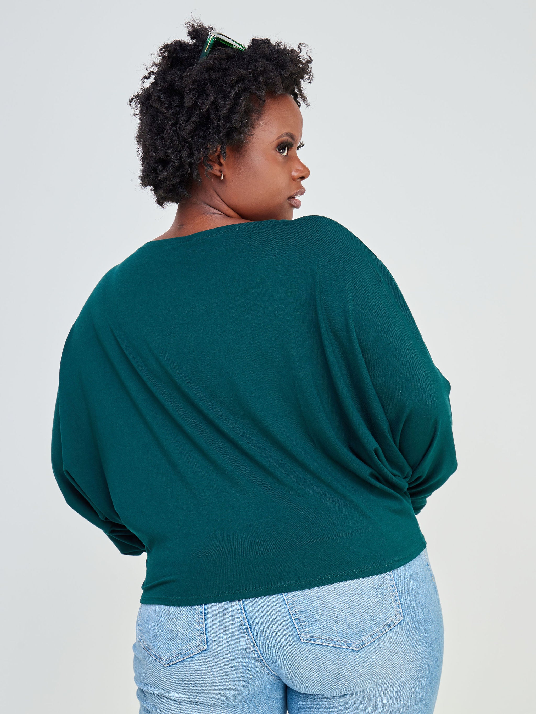 Vivo Bana Batwing Top - Dark Green