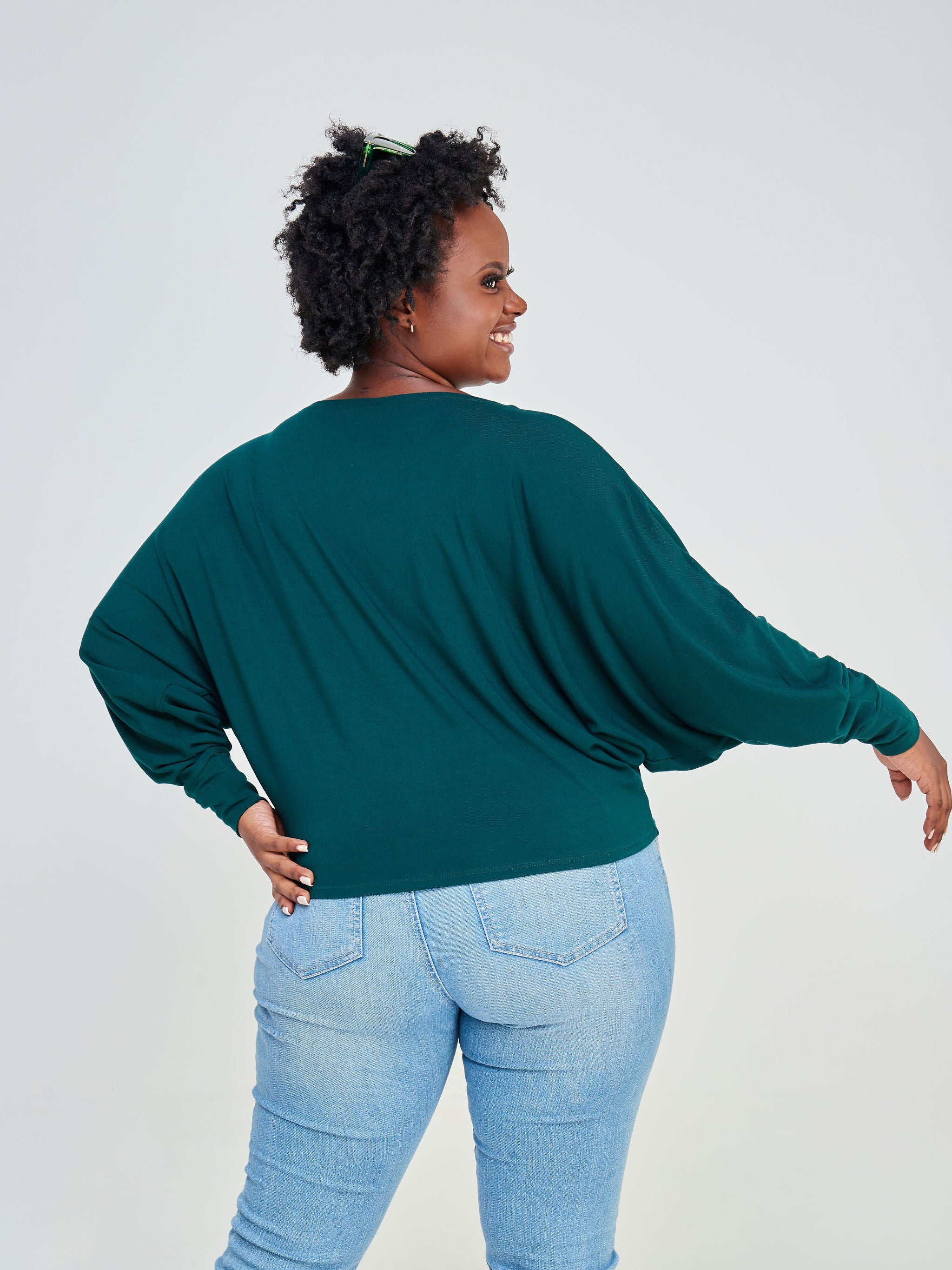 Vivo Bana Batwing Top - Dark Green