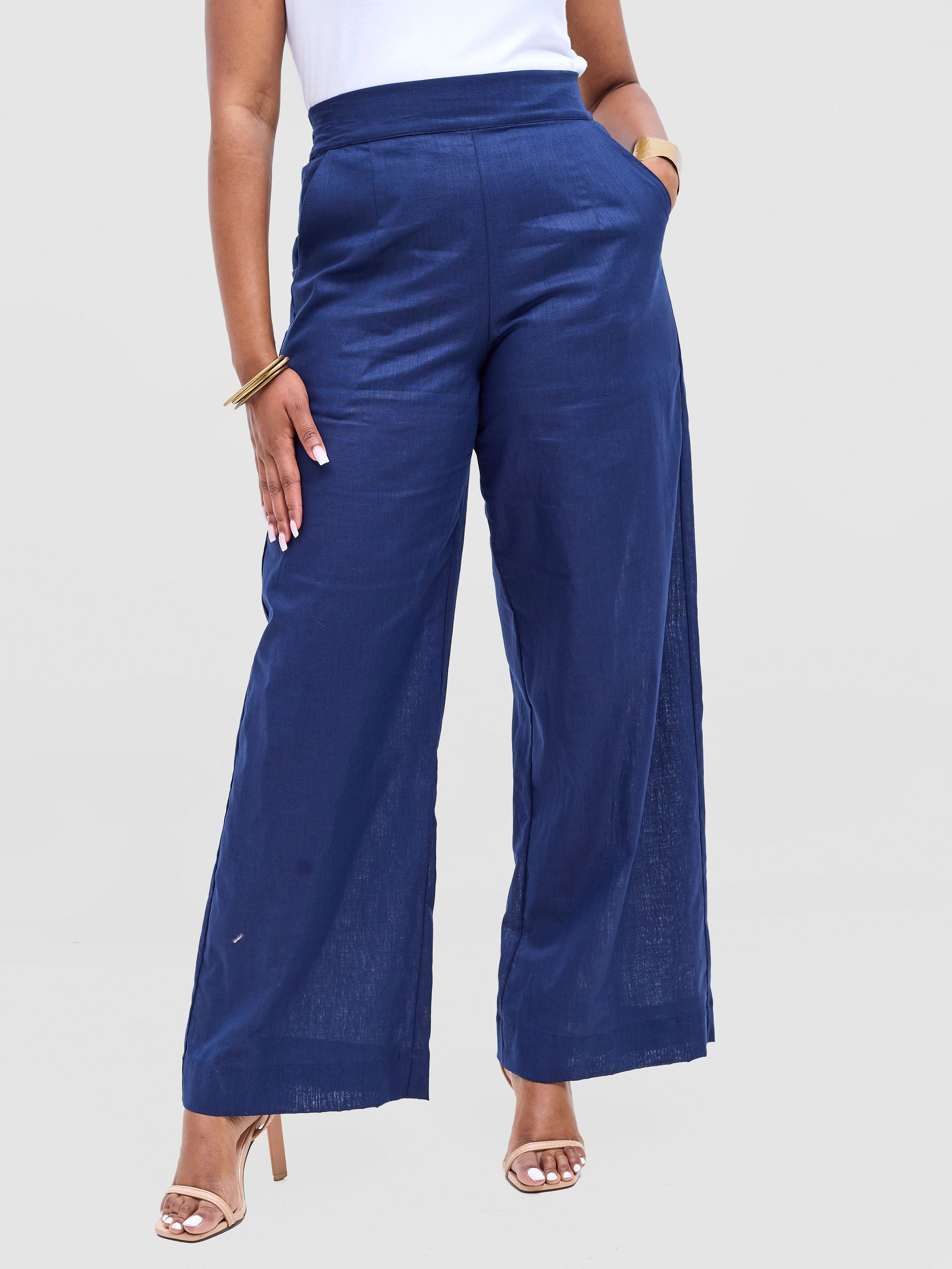 Safari Tiwa Wide Leg Pants - Navy