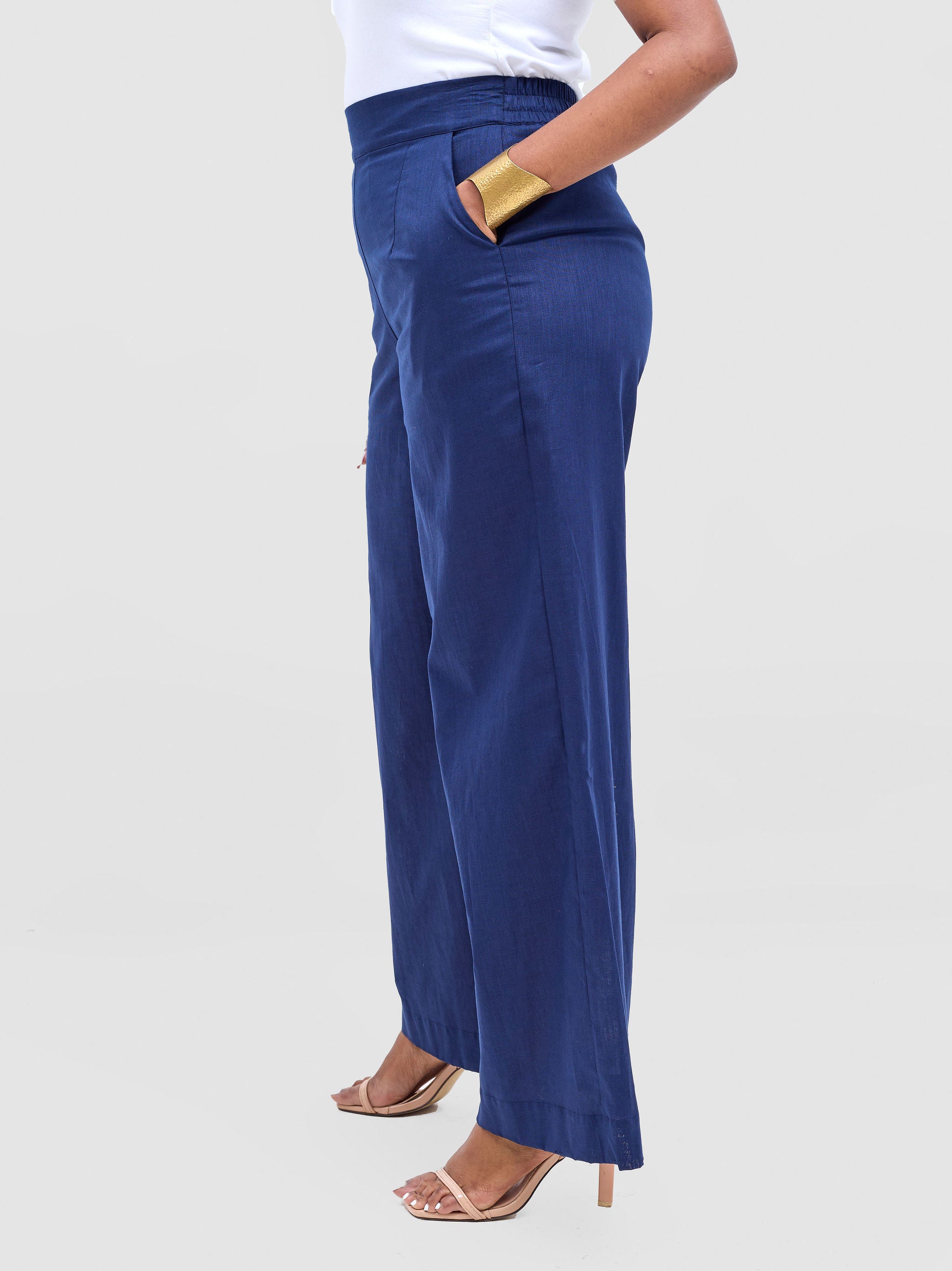 Safari Tiwa Wide Leg Pants - Navy