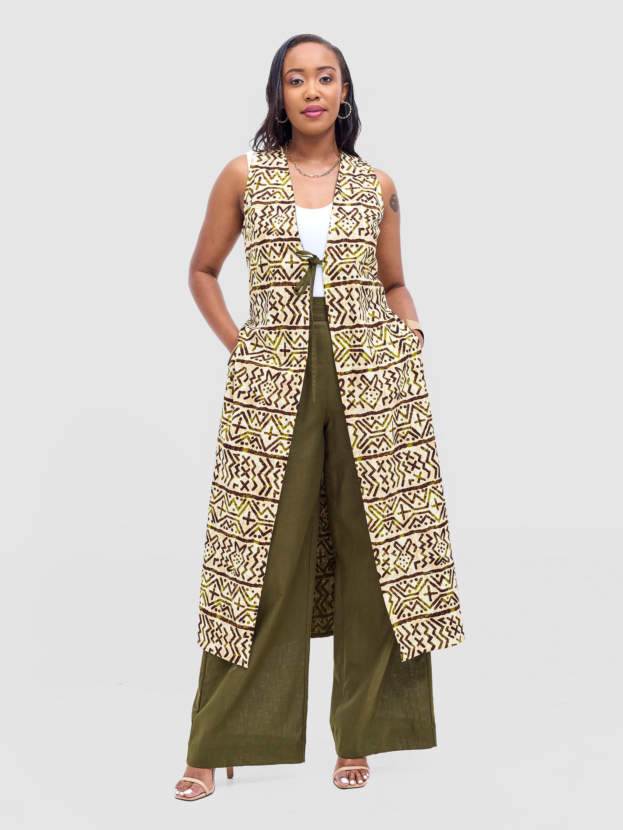 Safari Tiwa Reversible Tie Kimono - Hunters + Lulu Print