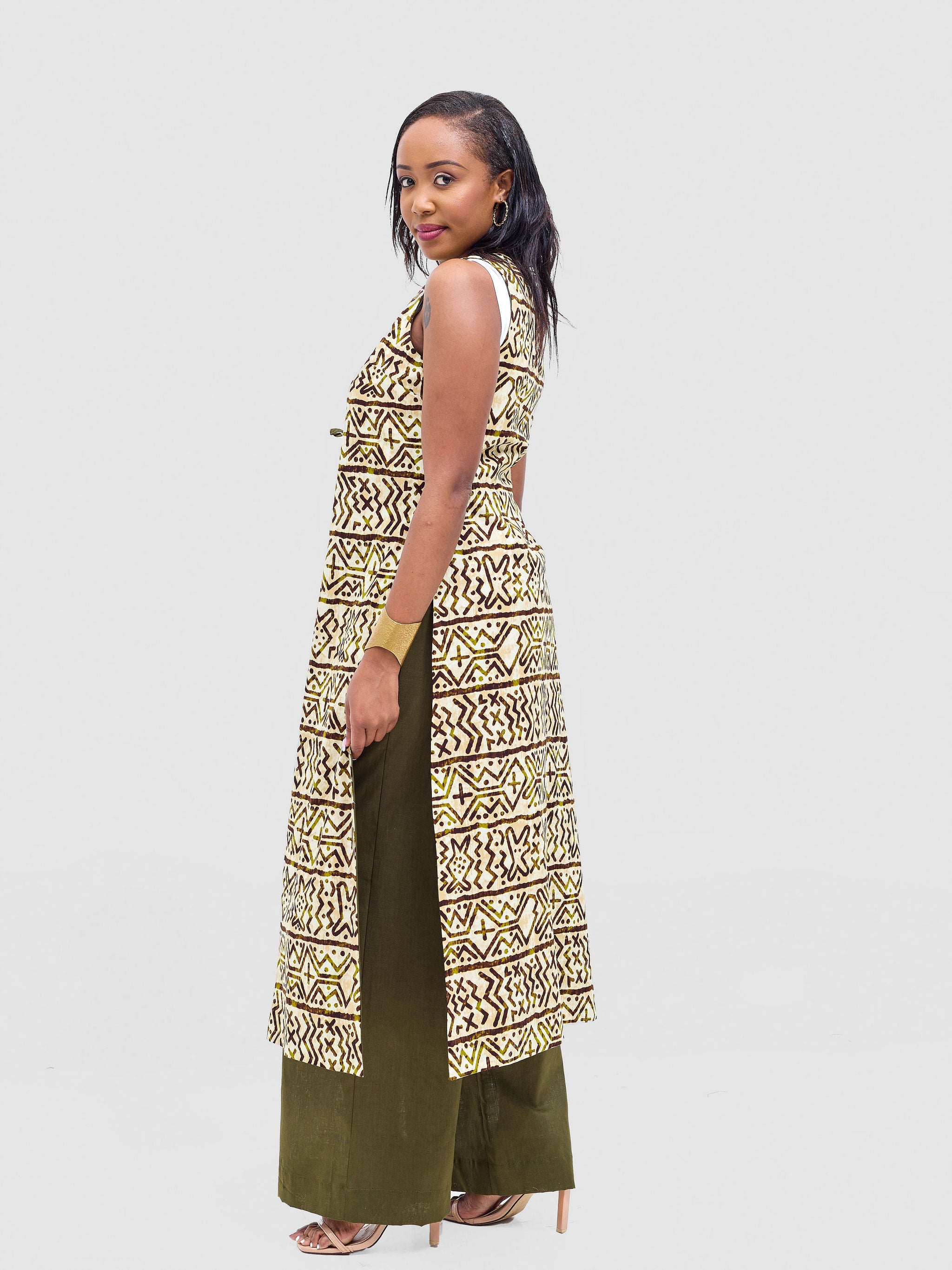 Safari Tiwa Reversible Tie Kimono - Hunters + Lulu Print