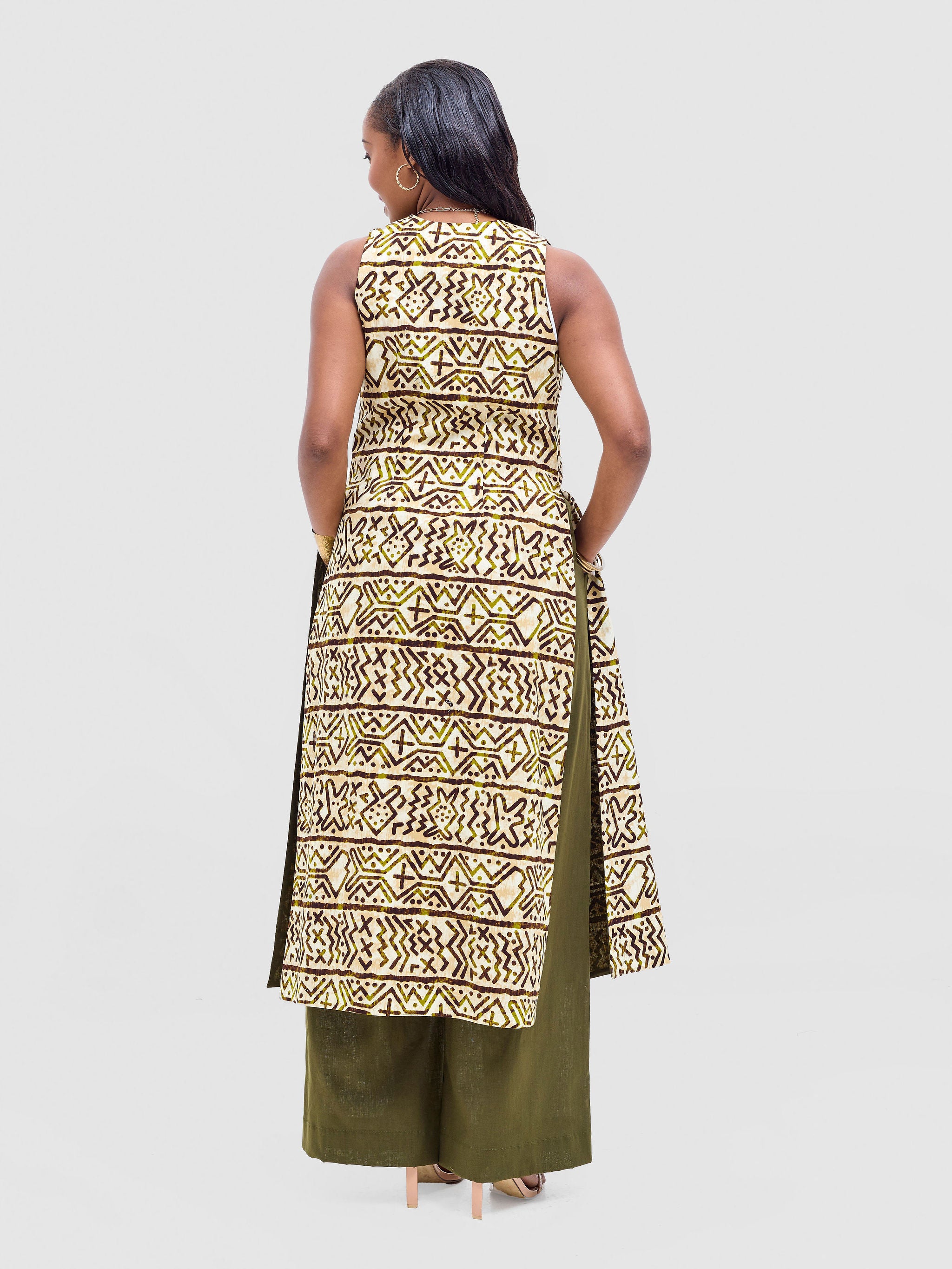 Safari Tiwa Reversible Tie Kimono - Hunters + Lulu Print