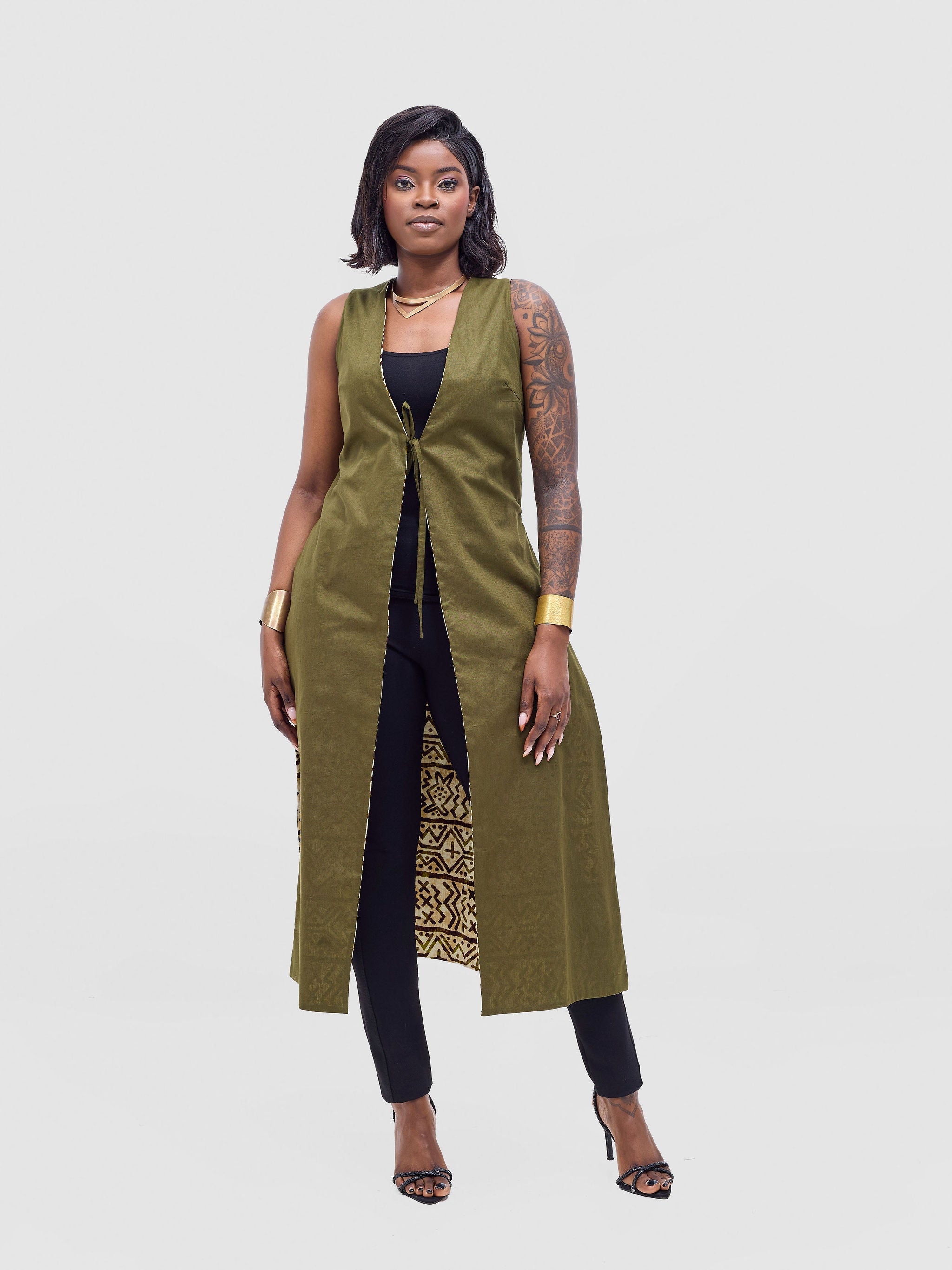 Safari Tiwa Reversible Tie Kimono - Hunters + Lulu Print