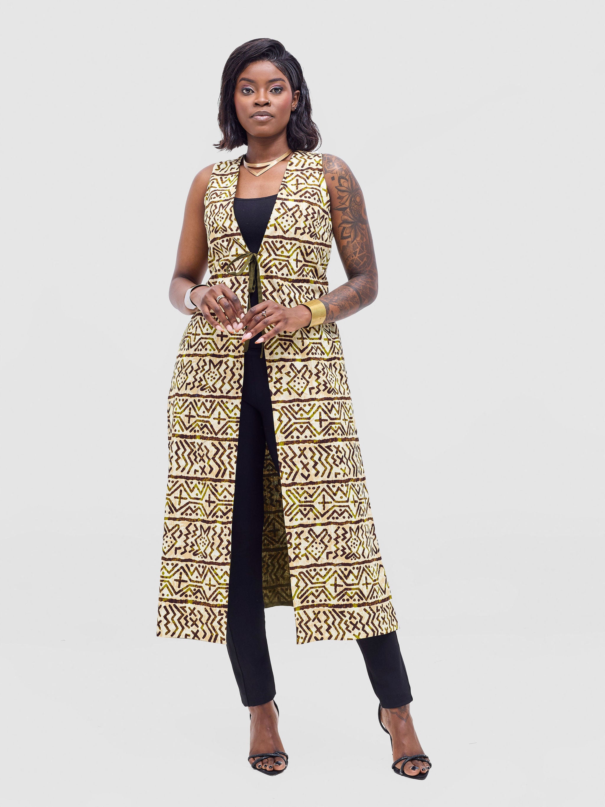 Safari Tiwa Reversible Tie Kimono - Hunters + Lulu Print
