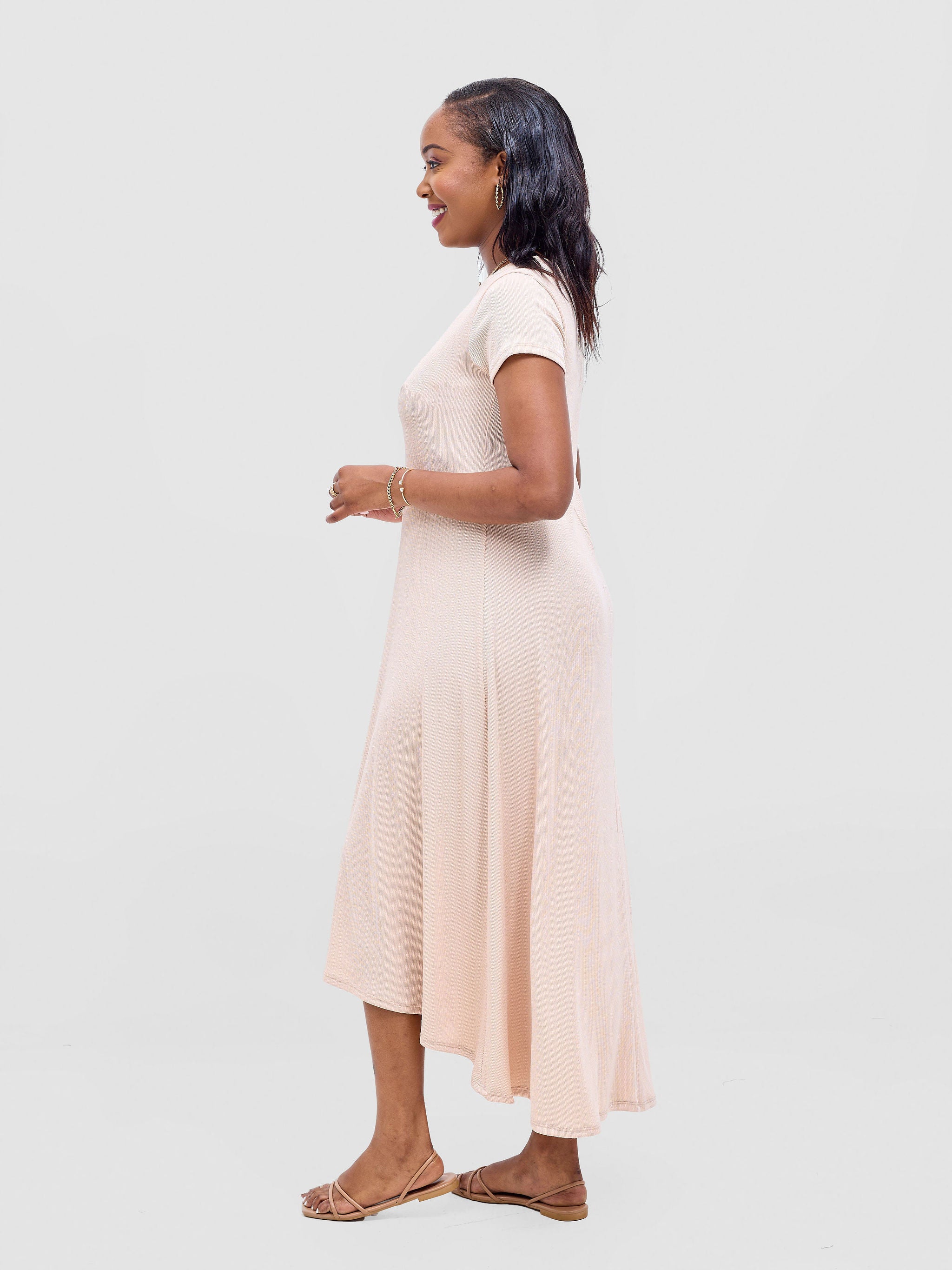 Vivo Rema High Low Maxi Dress - Buttermilk