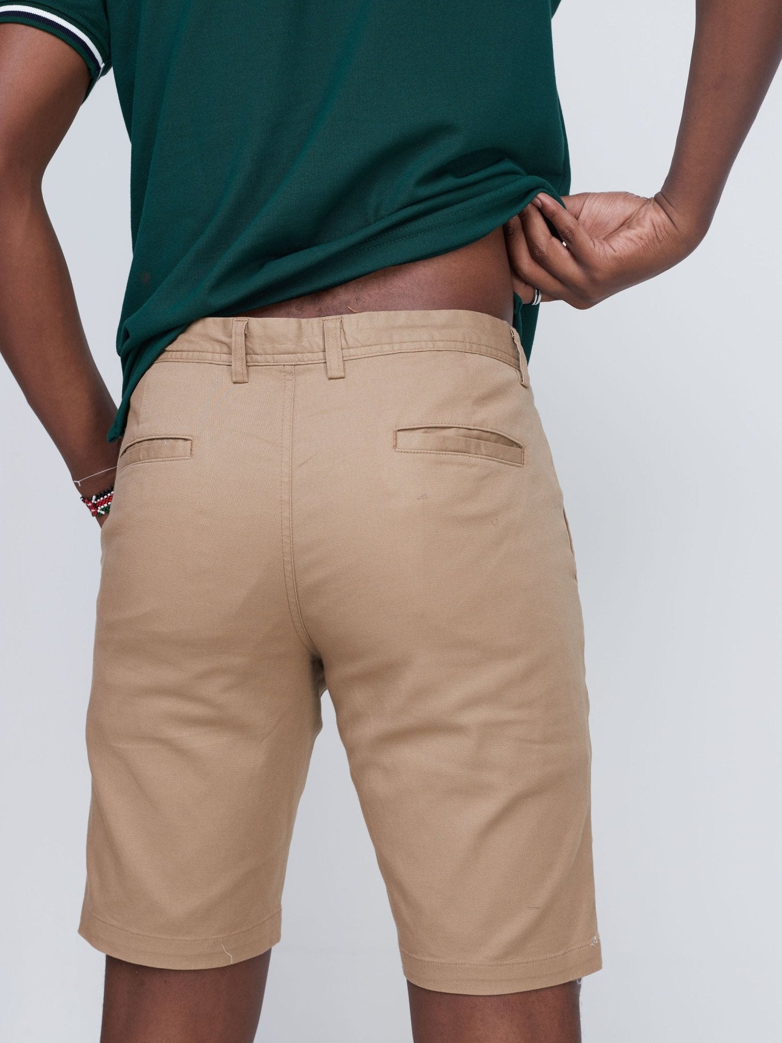 Zetu Men's Chino Shorts - Khaki Beige - Shopzetu