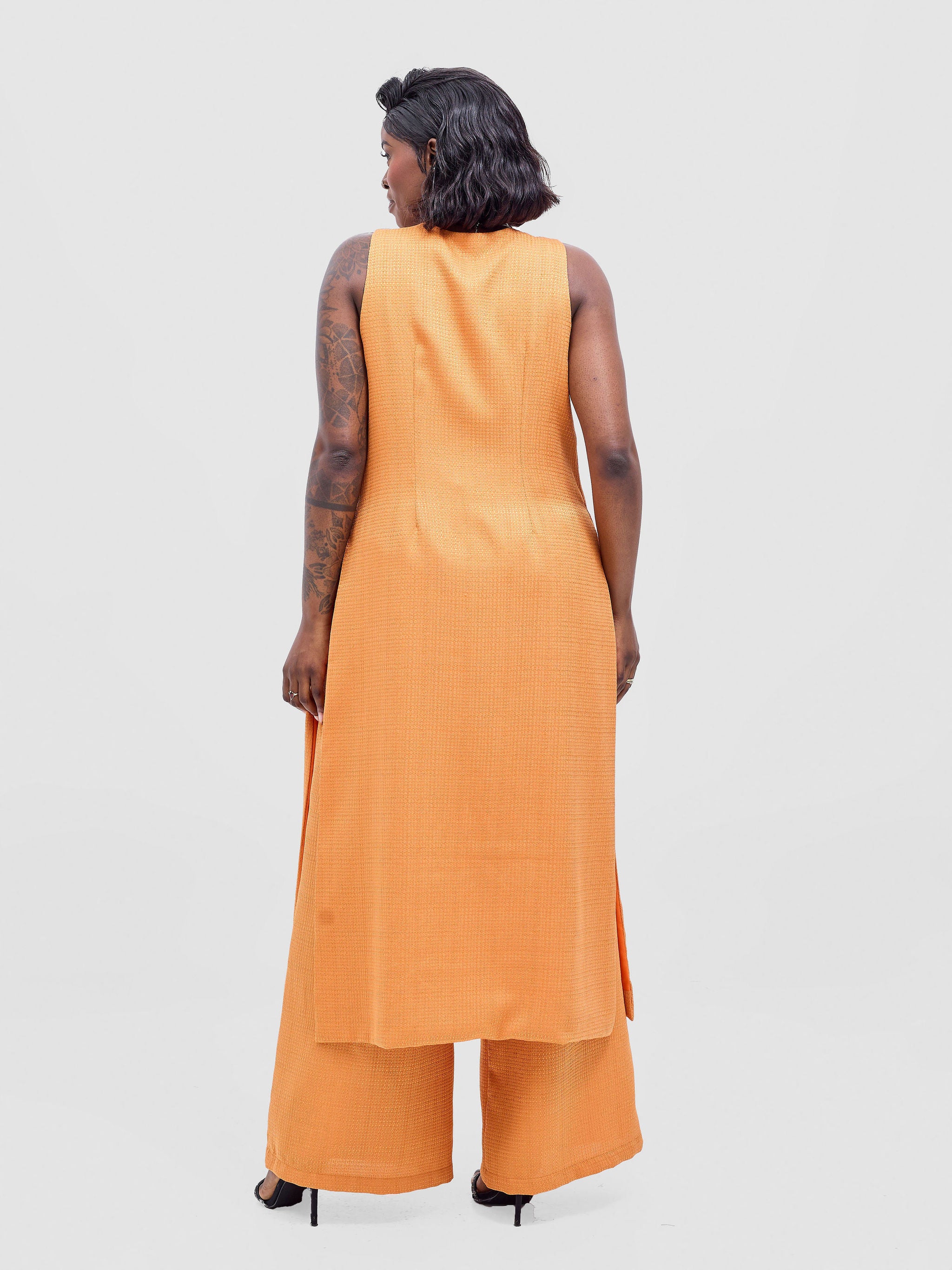 Vivo Analo Sleeveless Tie Kimono - Orange