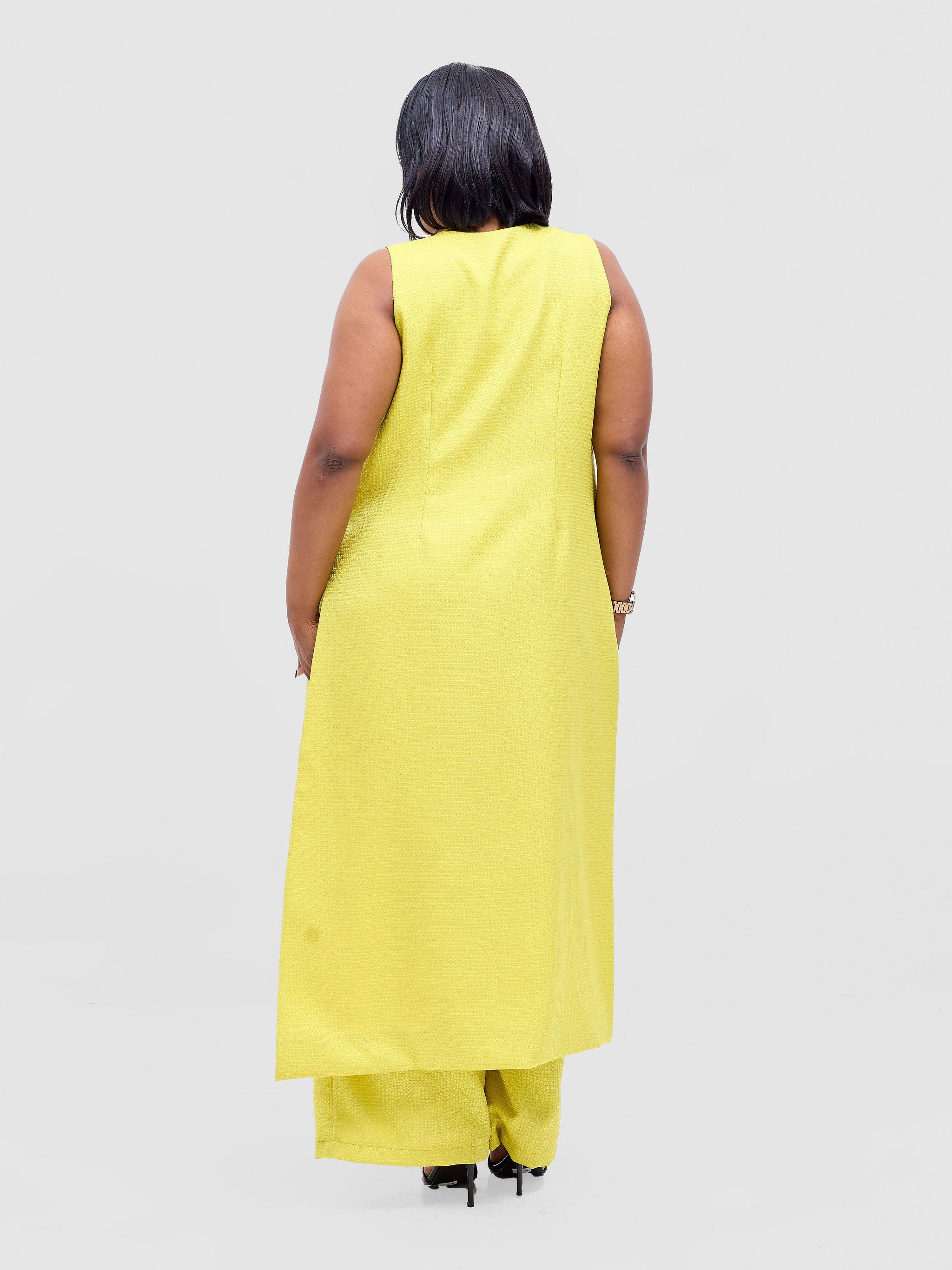 Vivo Analo Sleeveless Tie Kimono - Yellow