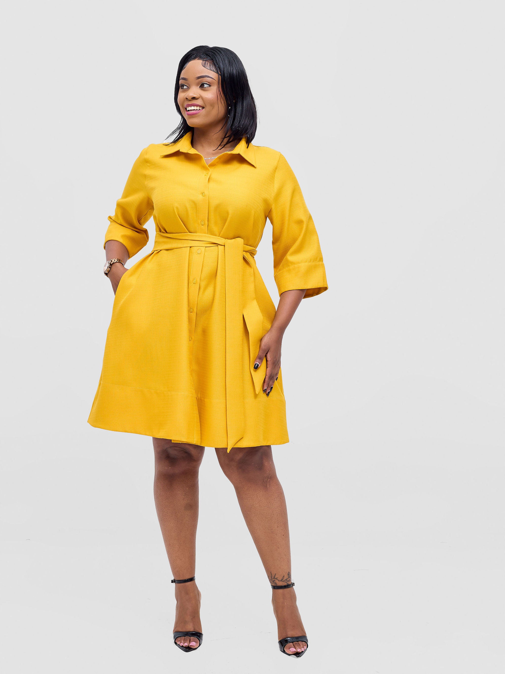 Vivo Analo Dress Coat - Mustard