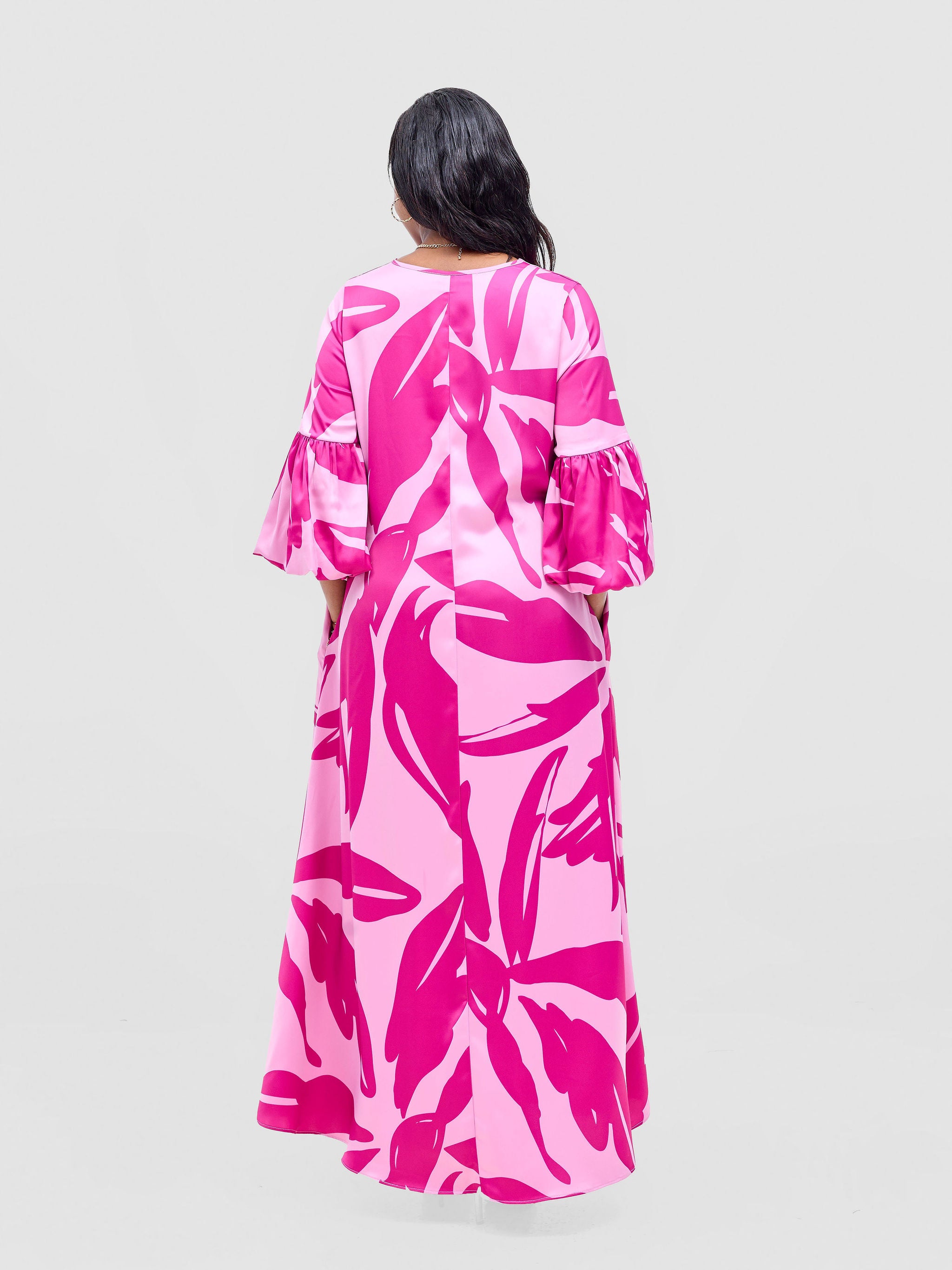 Vivo Hanabi Tent Maxi Dress - Rose Pink / Fuschia Lia Print