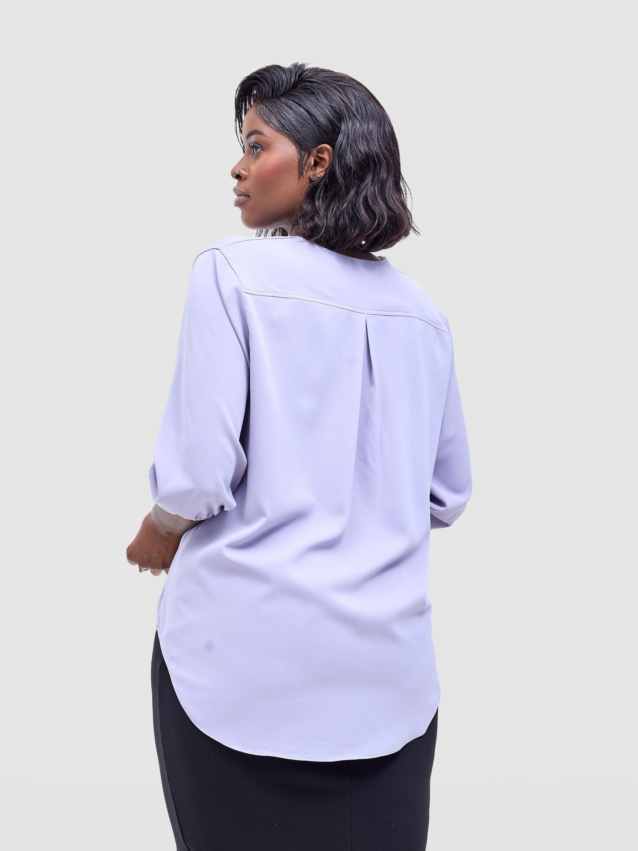 Vivo Dua 3/4 Sleeved V Neck Shirt - Lilac