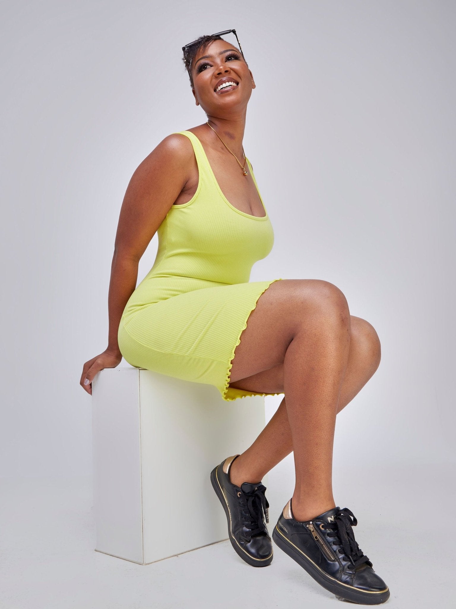 Popular 21 Lettuce-Hem Mini Dress - Sulphur Spring - Shopzetu