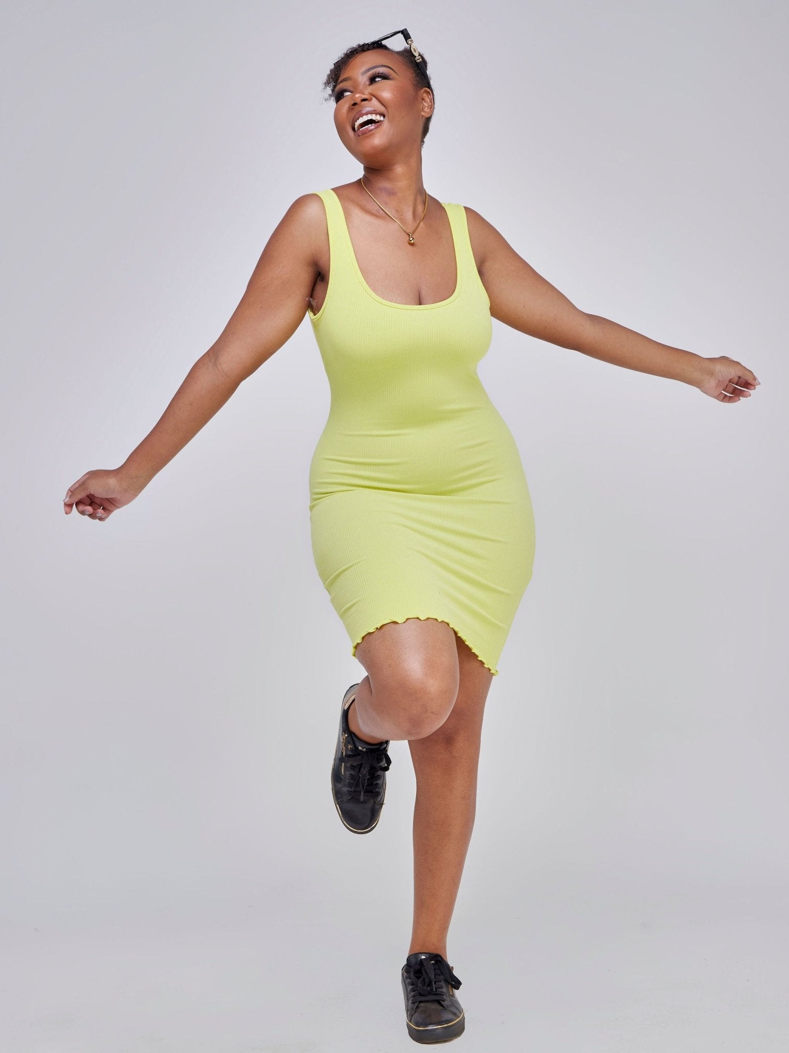 Popular 21 Lettuce-Hem Mini Dress - Sulphur Spring - Shopzetu