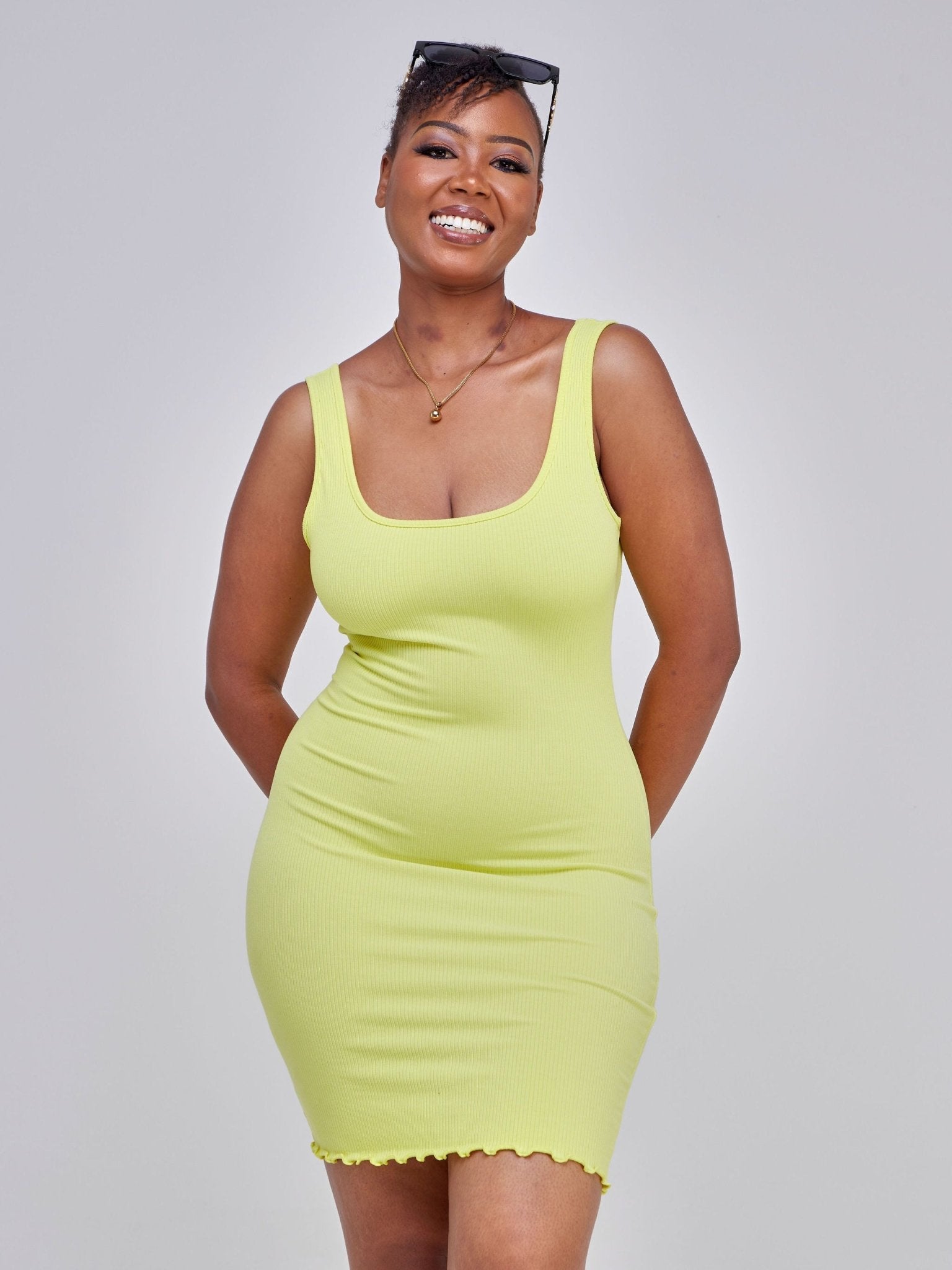 Popular 21 Lettuce-Hem Mini Dress - Sulphur Spring - Shopzetu