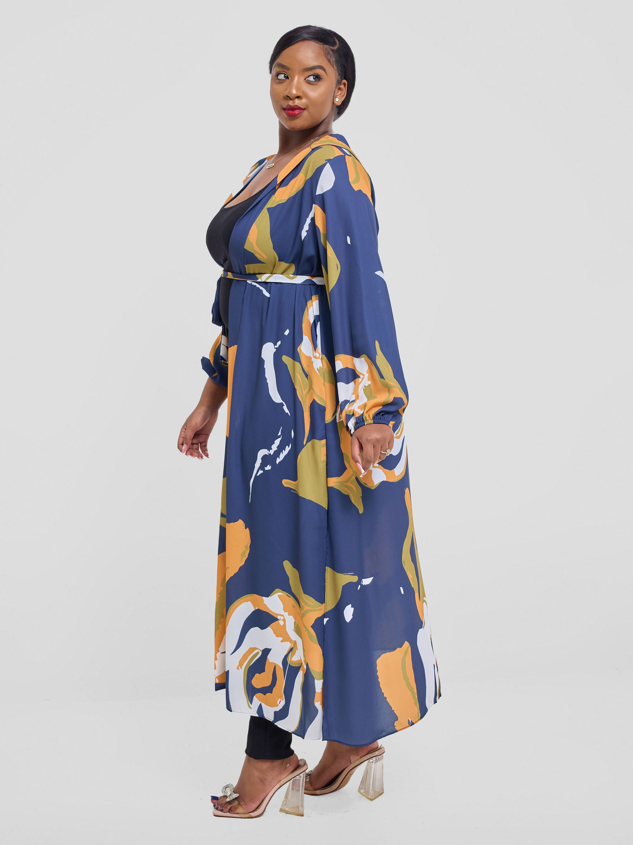 Vivo Kelemi 4.0  Kimono - Navy / Mustard Nashe Print