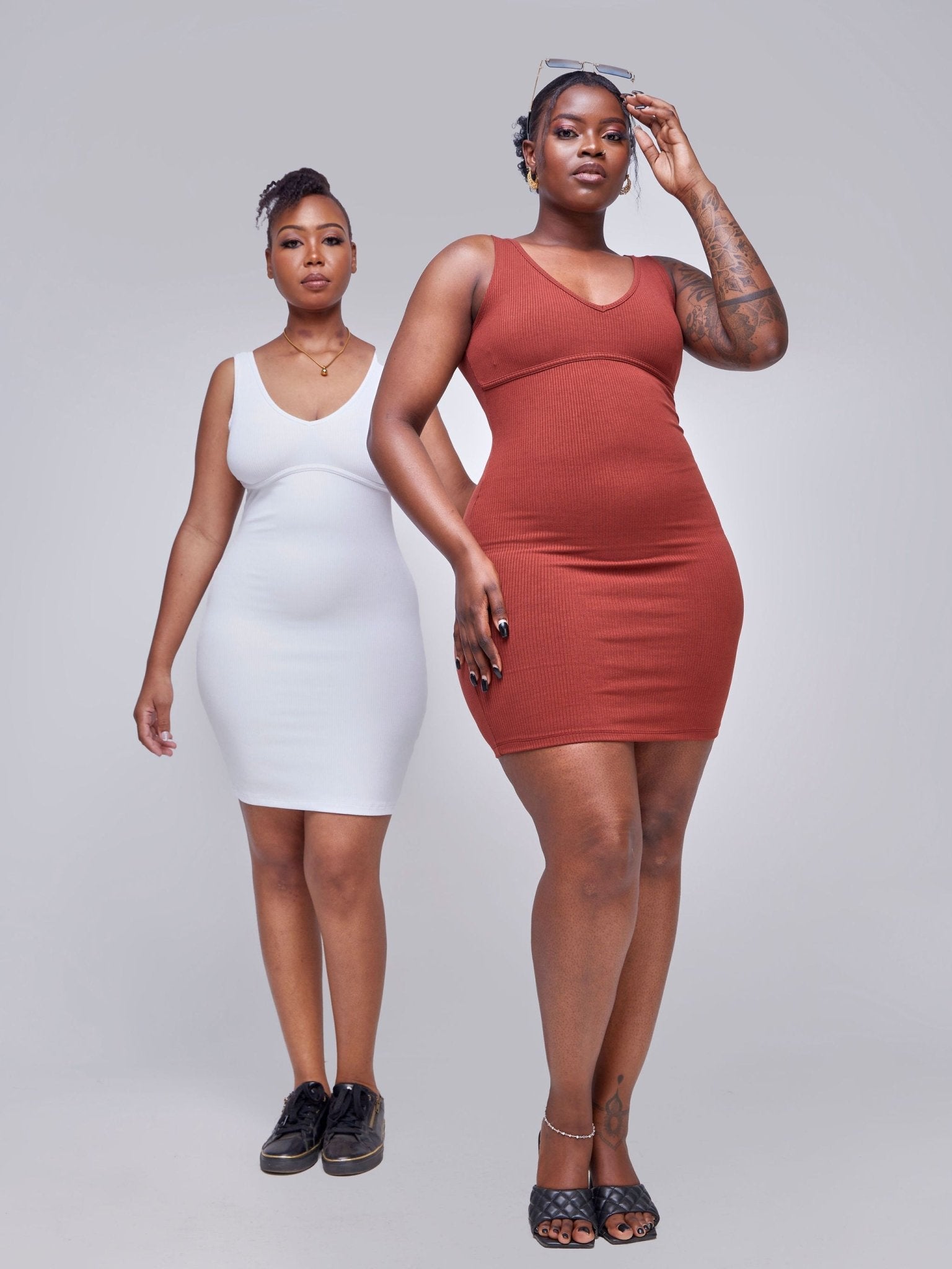 Popular 21 Sleeveless Pencil Dress - White - Shopzetu