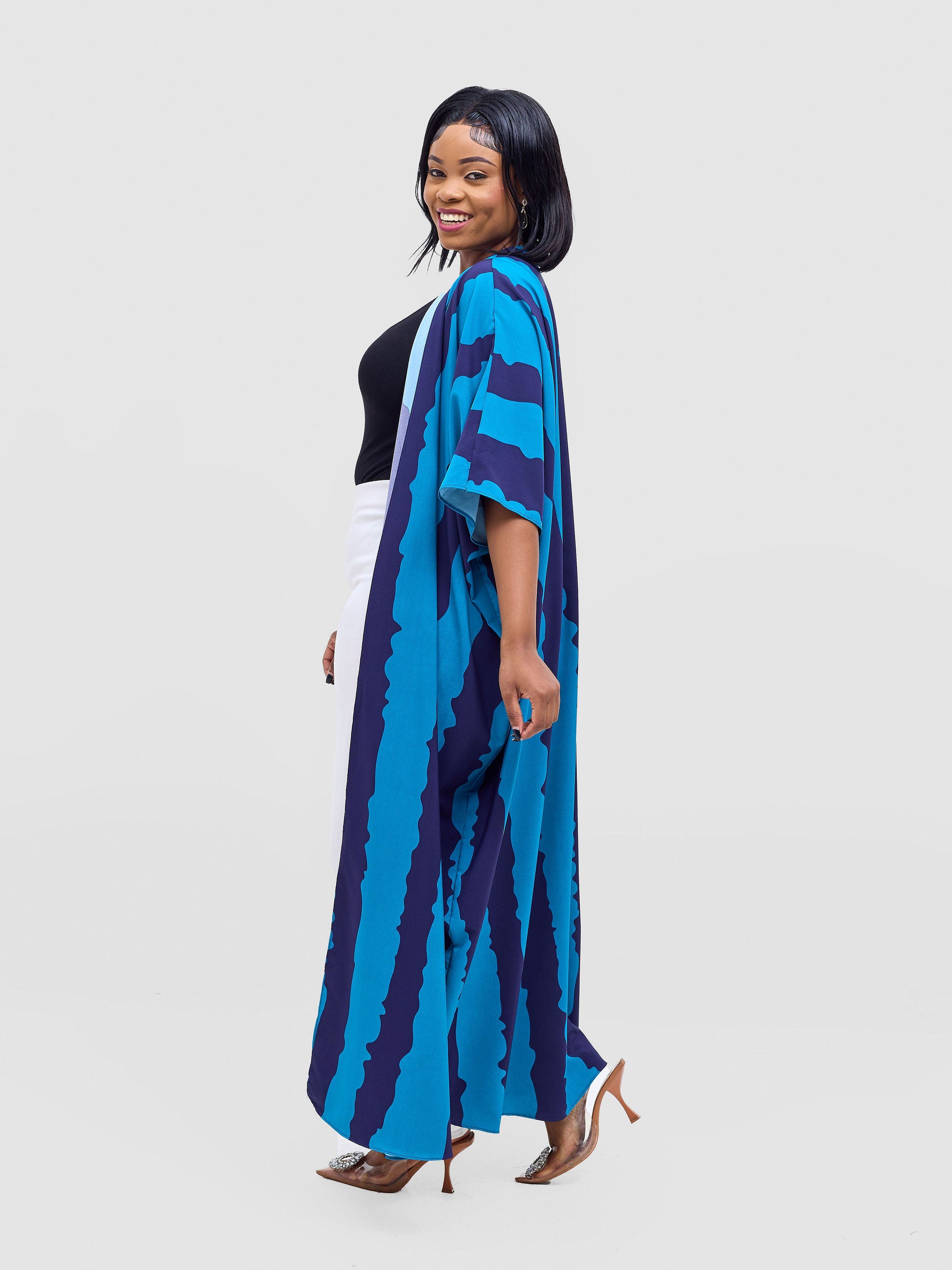 Vivo Ayla Maxi Kimono - Navy / Teal Yla Print