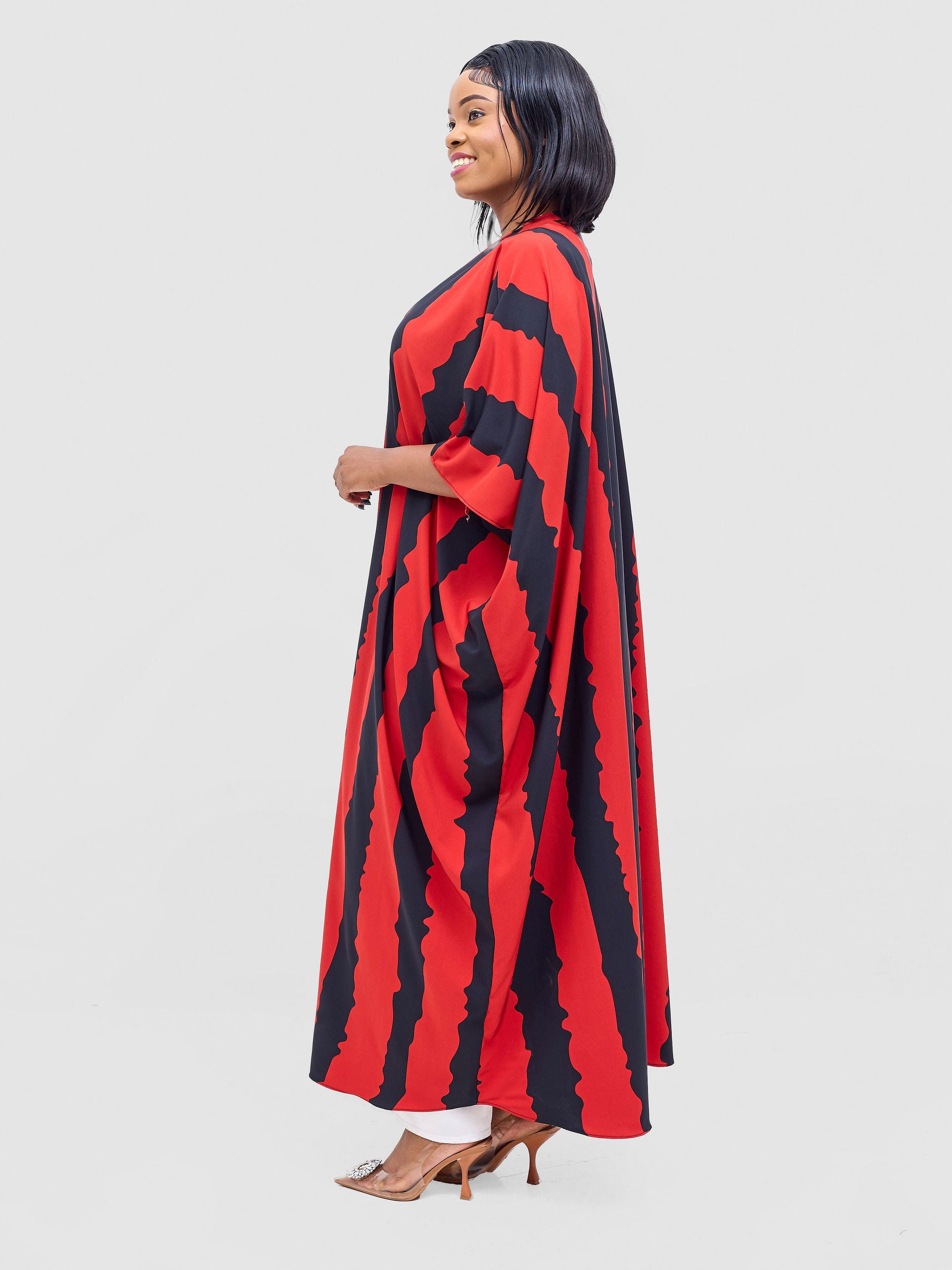 Vivo Ayla Maxi Kimono - Red / Black Yla Print
