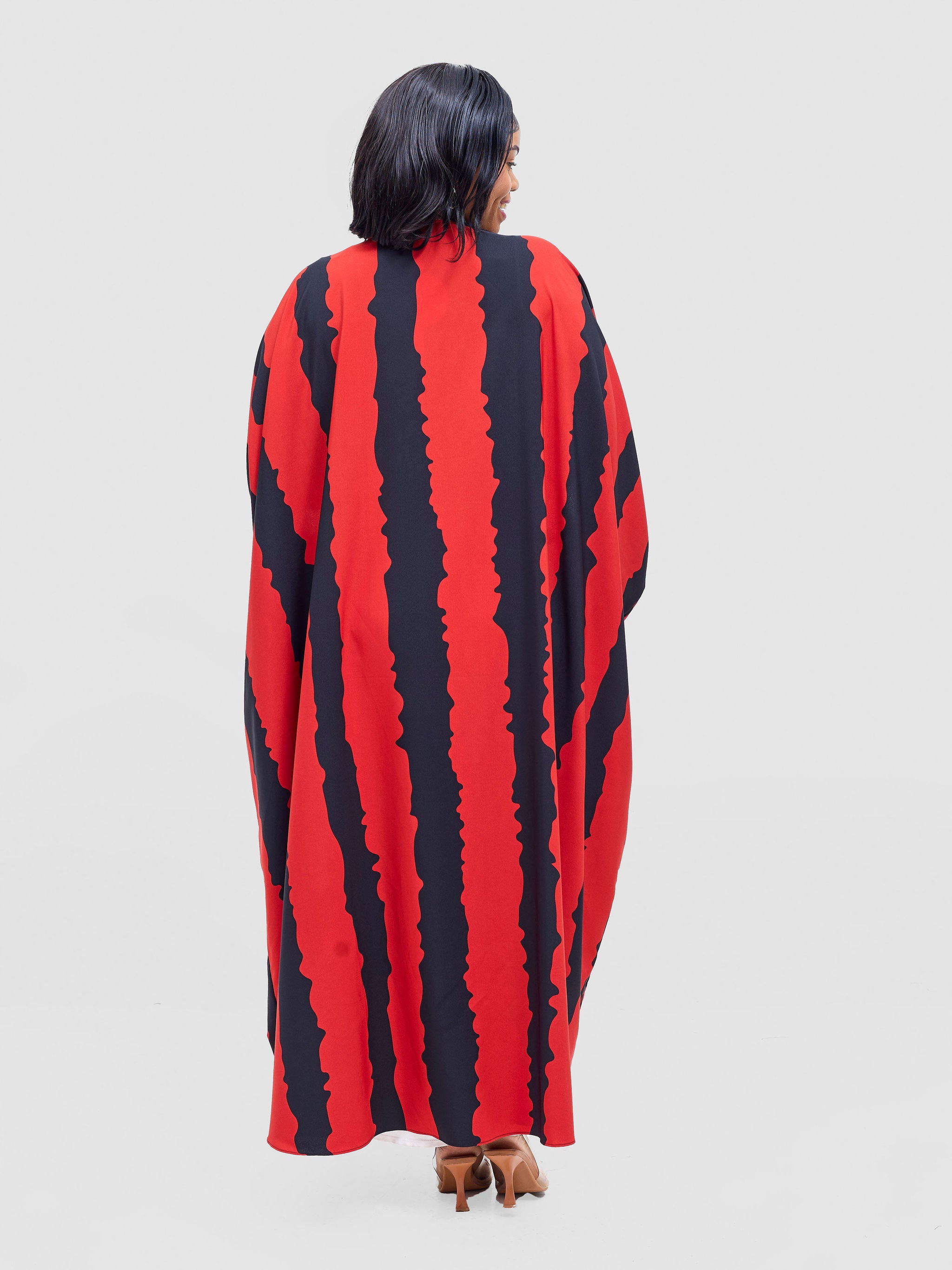 Vivo Ayla Maxi Kimono - Red / Black Yla Print