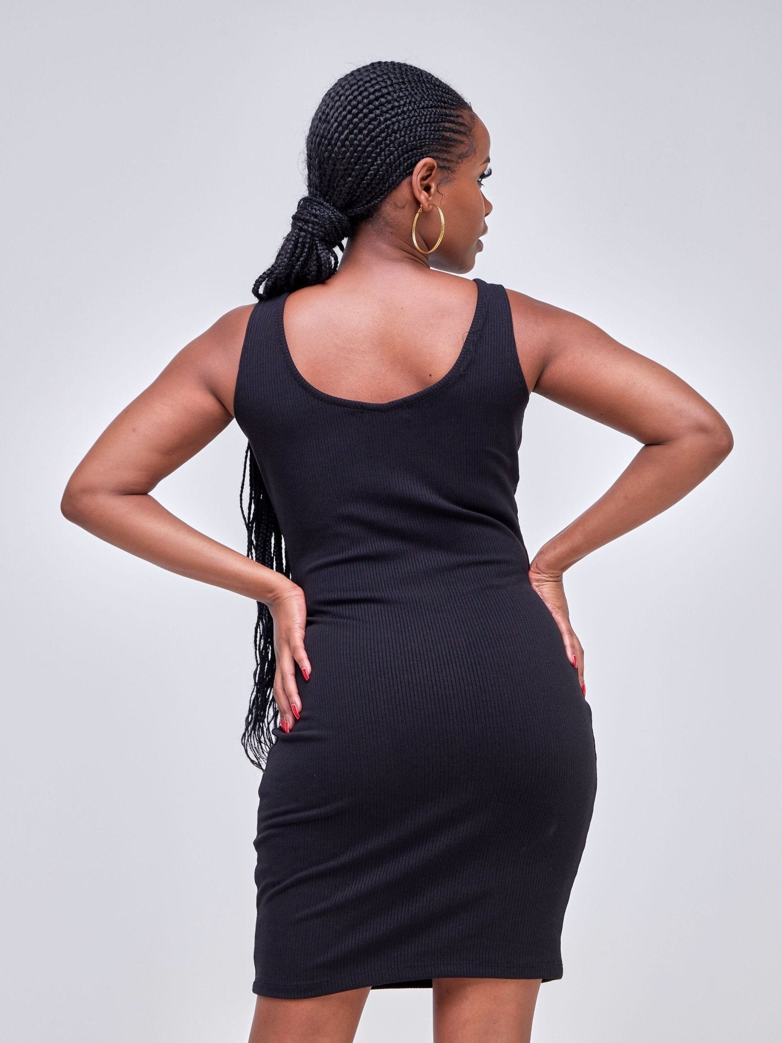 Popular 21 Sleeveless Pencil Dress - Black - Shopzetu