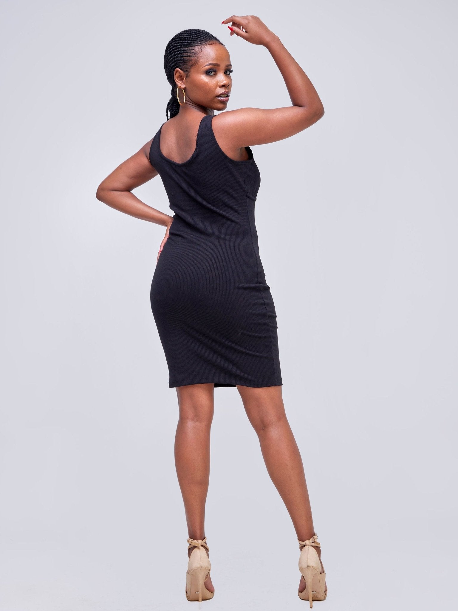 Popular 21 Sleeveless Pencil Dress - Black - Shopzetu