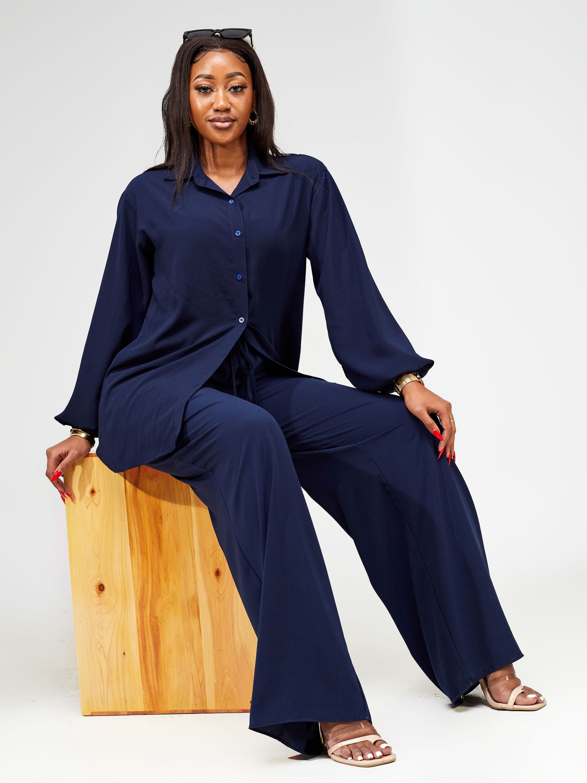 Vivo Wastani  Drawstring Pants - Dark Navy Blue