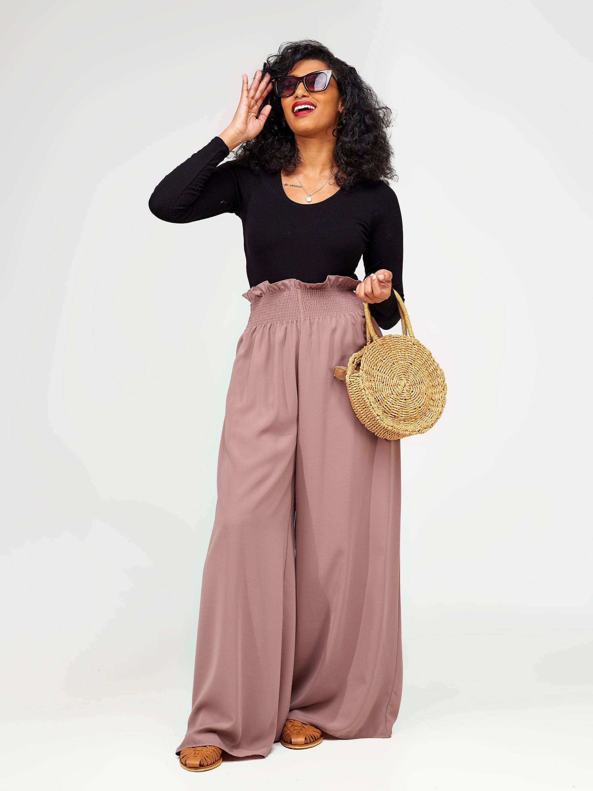 Vivo Alek Wide Leg Pants - Light Taupe
