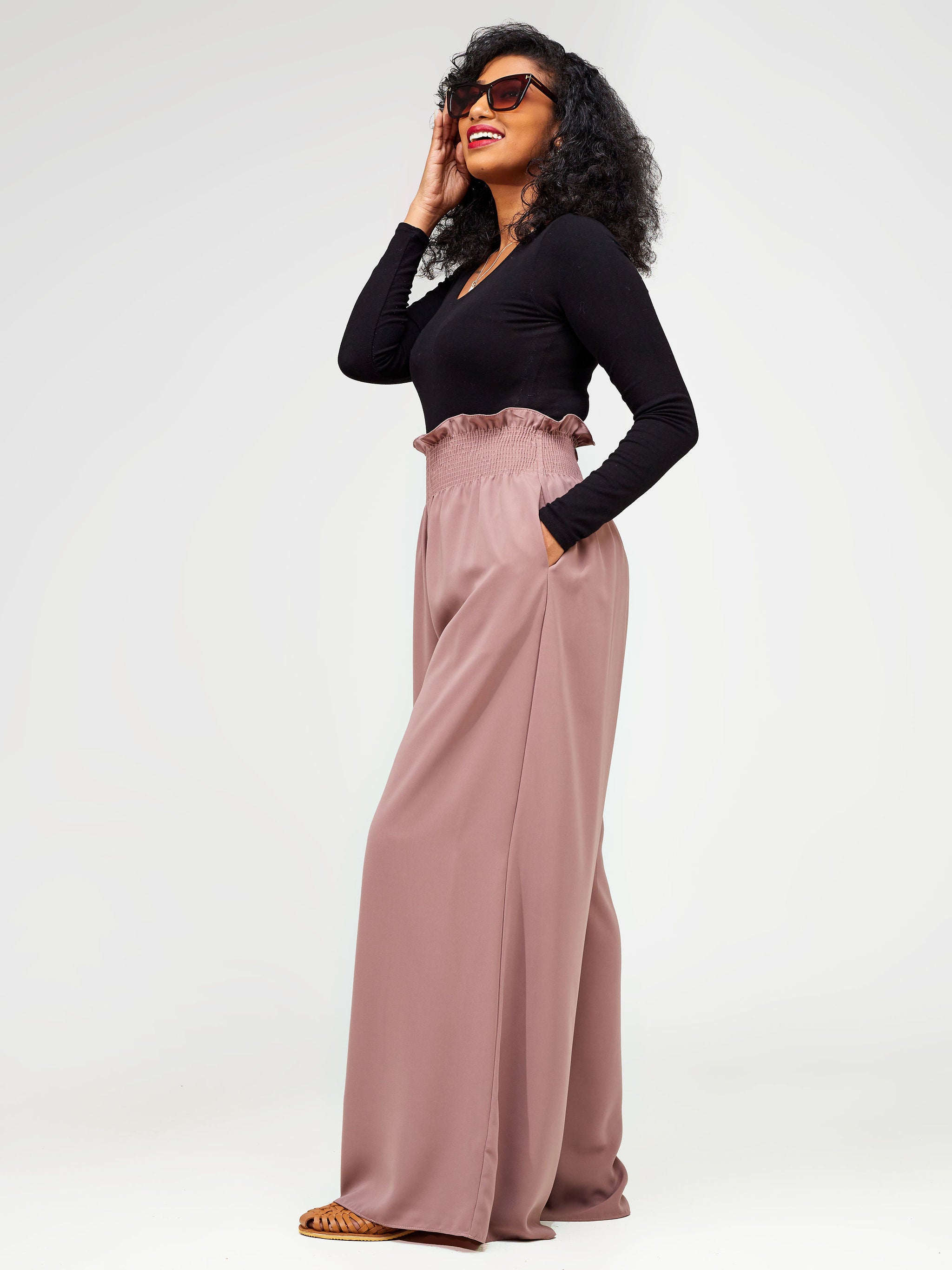 Vivo Alek Wide Leg Pants - Light Taupe