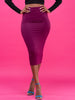 Vivo Basic Lined Capri Skirt - Burgundy