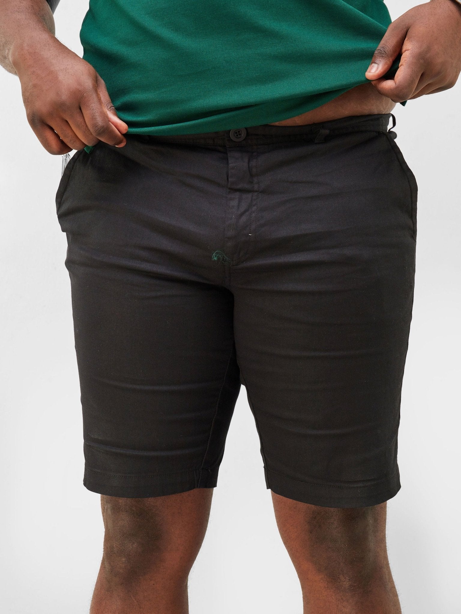 Zetu Men's Chino Shorts - Black - Shopzetu