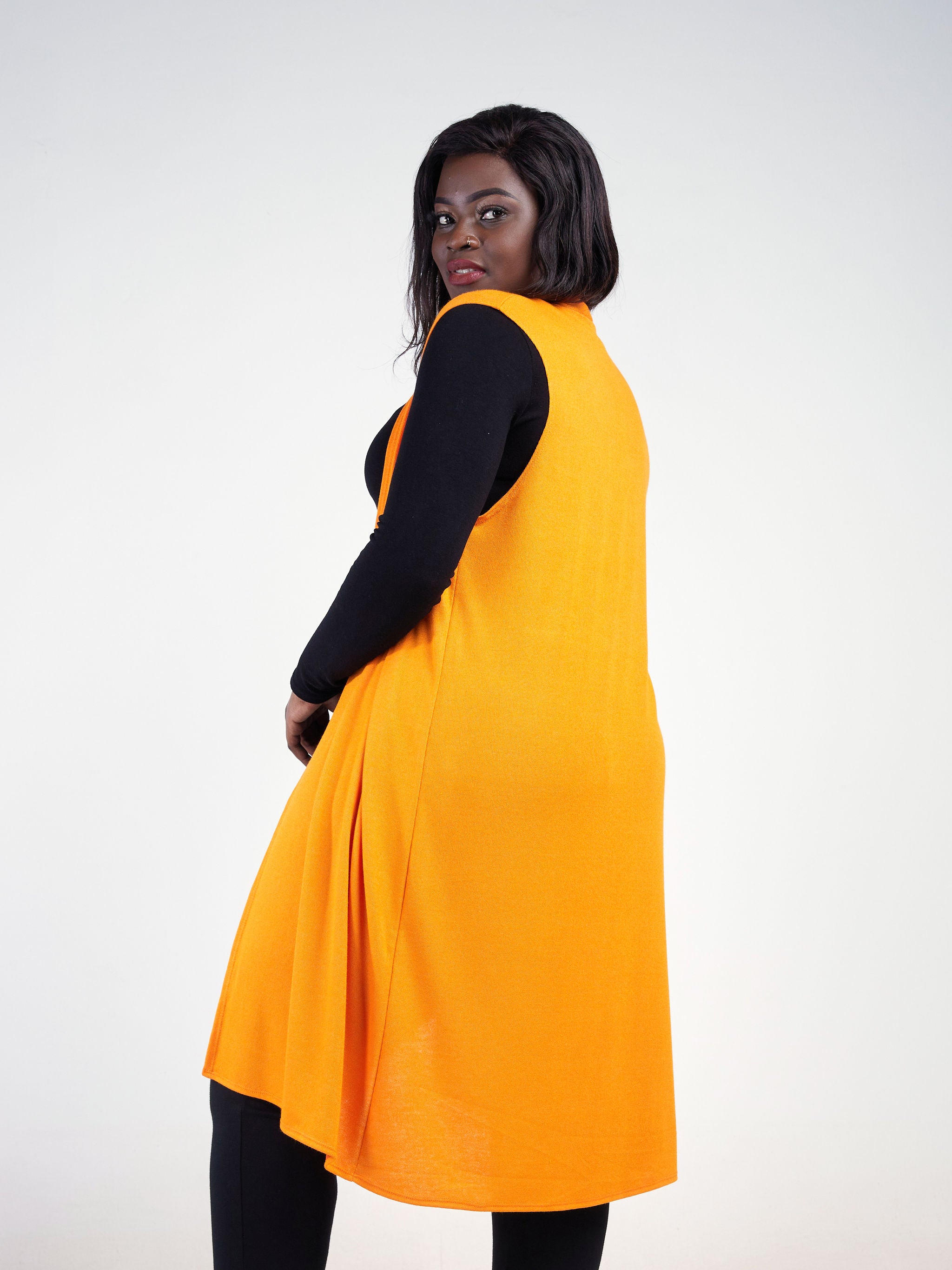 Vivo Basic Sleeveless Sweater Waterfall - Orange
