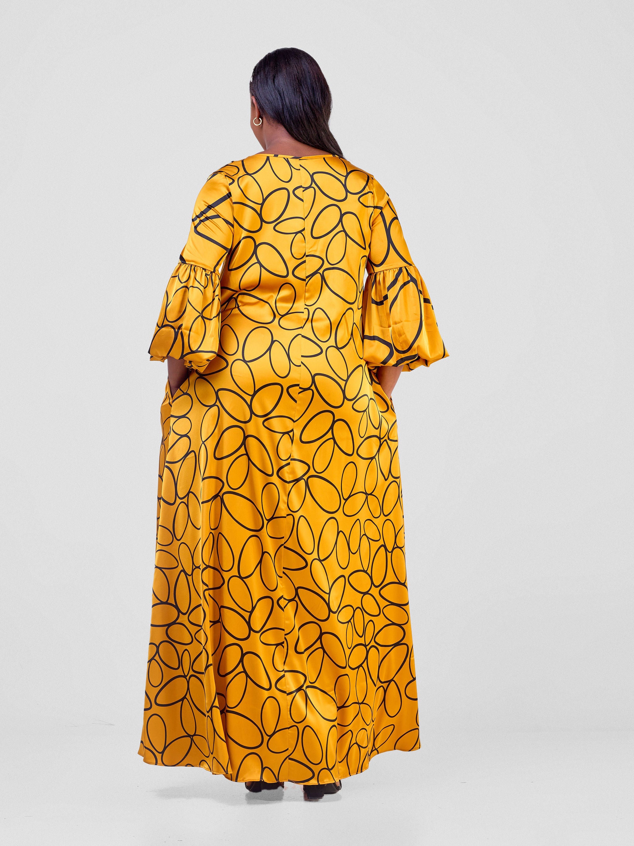 Vivo Hanabi Tent Maxi Dress - Mustard M Koto Print